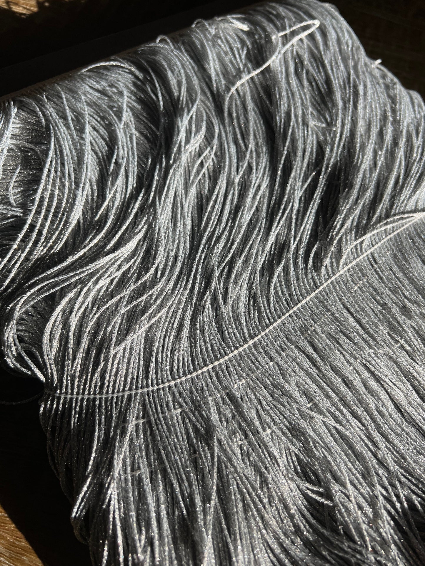 Silver Lurex Fringe, 20" Extra Long, Couture Design