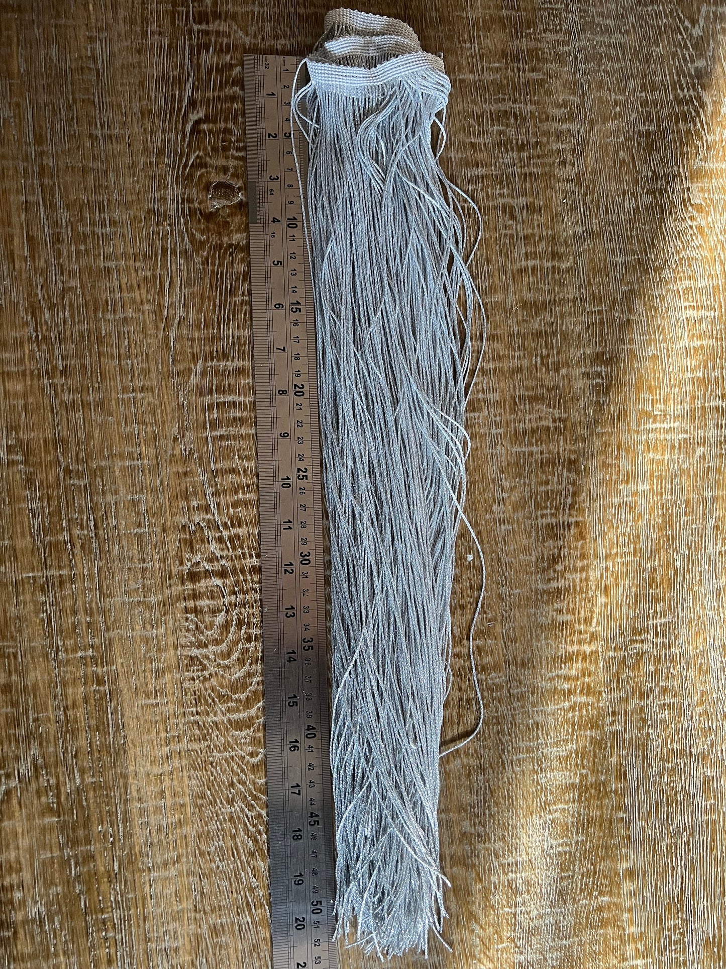 Silver Lurex Fringe, 20" Extra Long, Couture Design
