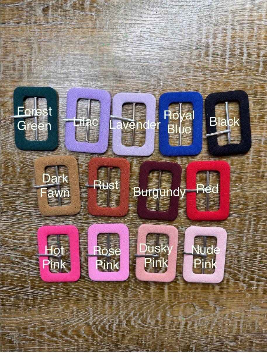 Fabric Belt Buckle, 2" Bar Buckles, 13 Colors