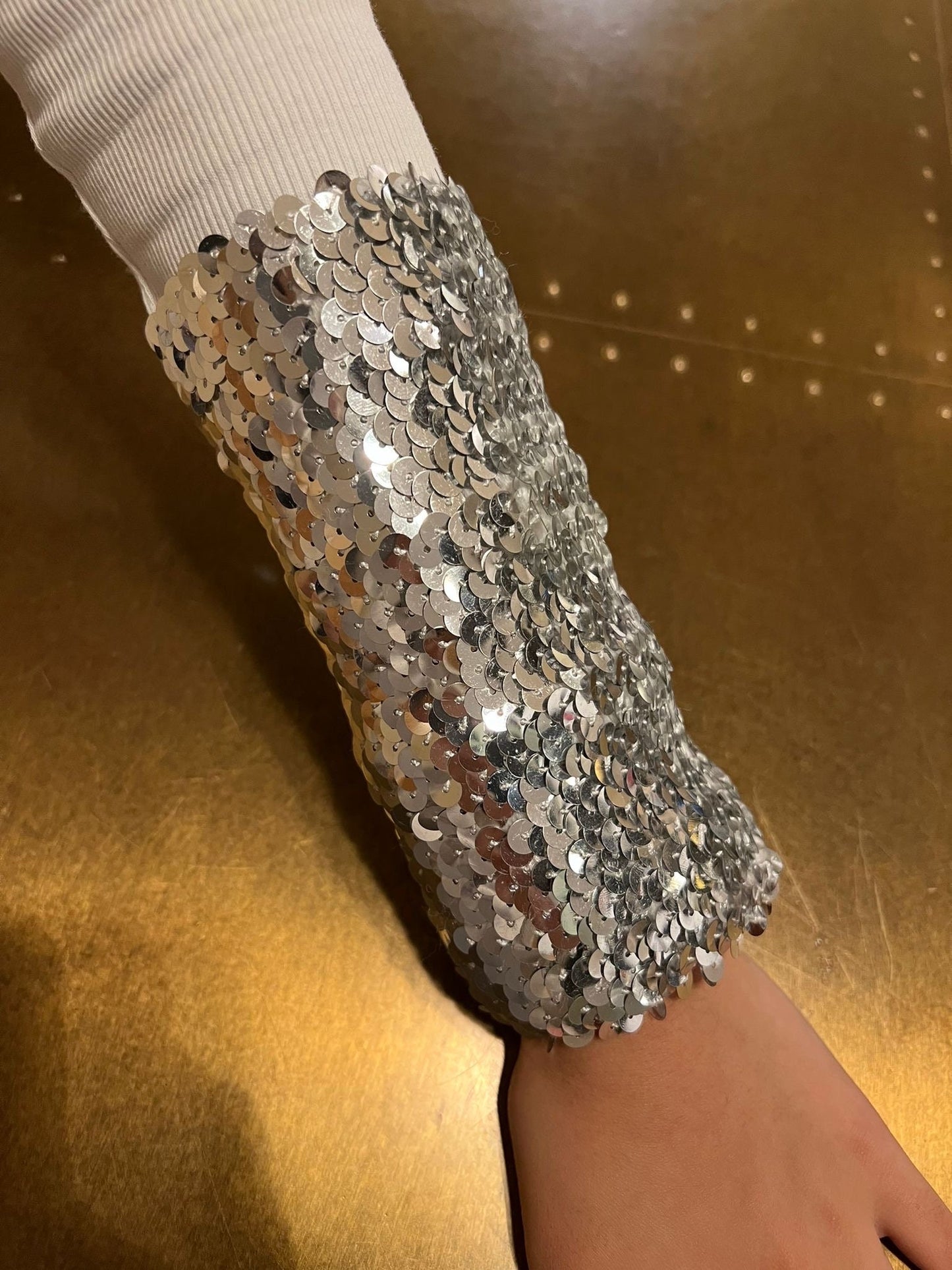 Stretch Sequin Cuff: Handmade Elastic Sparkle Band (14cm Wide)