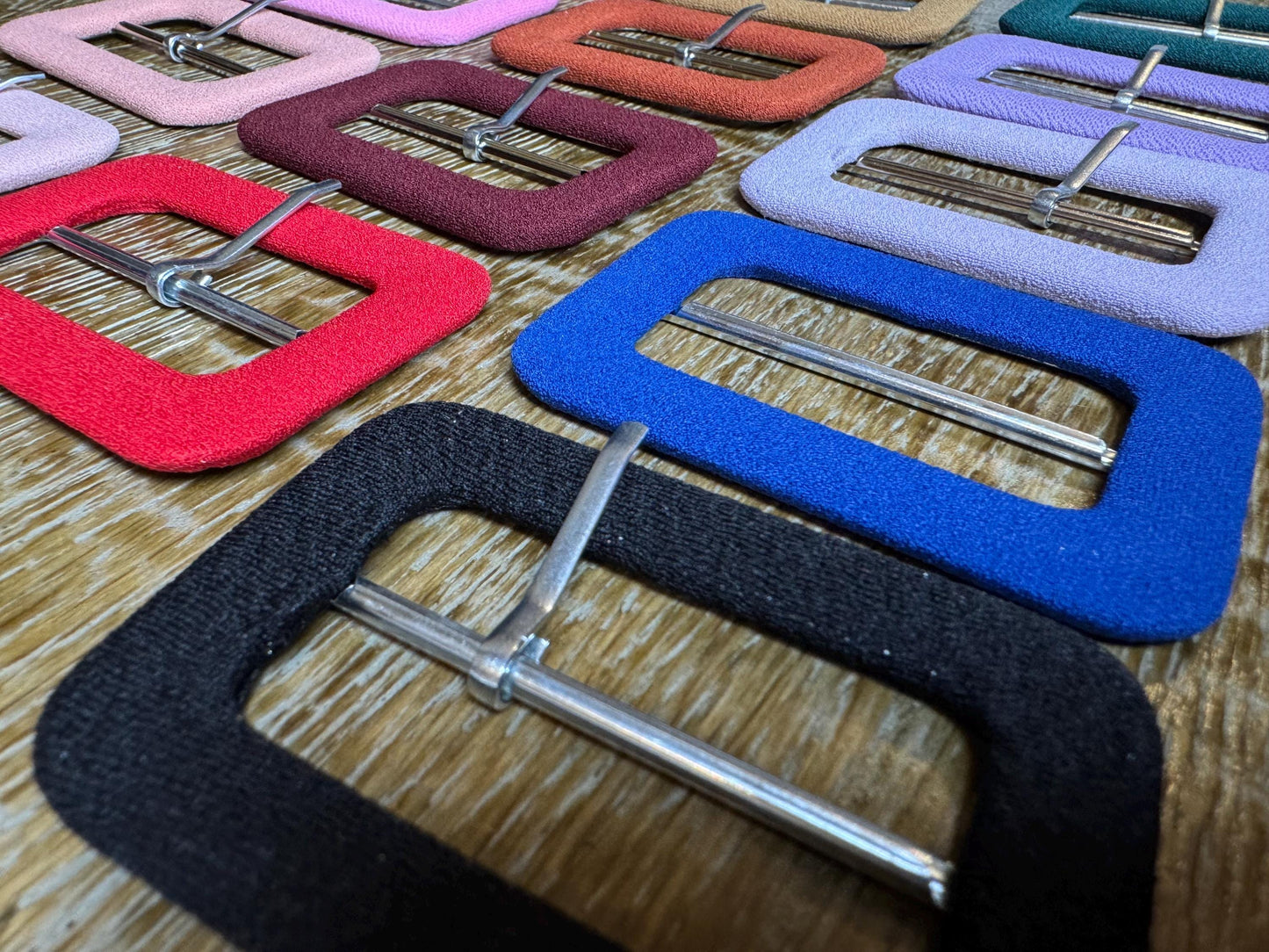 Fabric Belt Buckle, 2" Bar Buckles, 13 Colors
