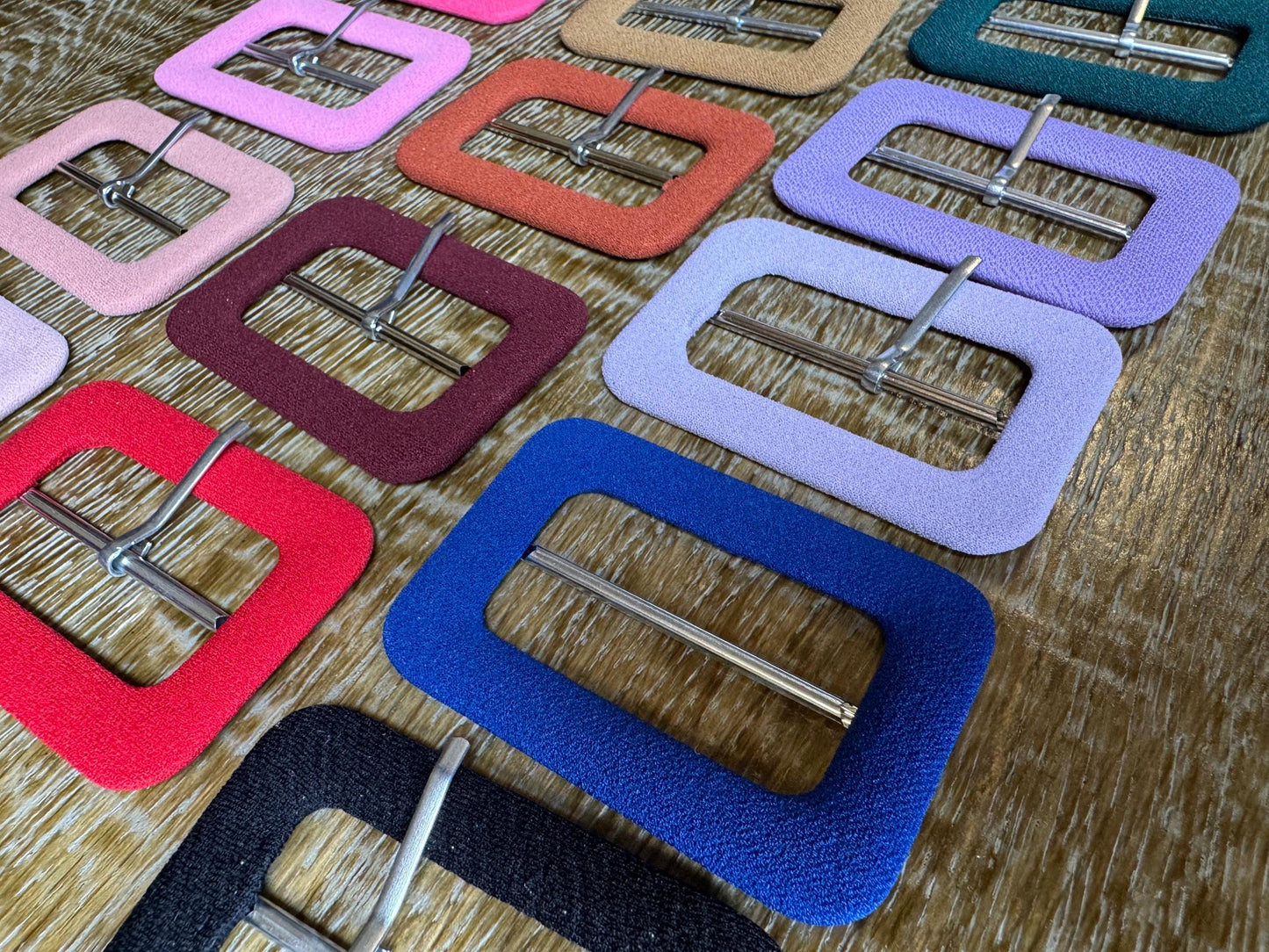 Fabric Belt Buckle, 2" Bar Buckles, 13 Colors