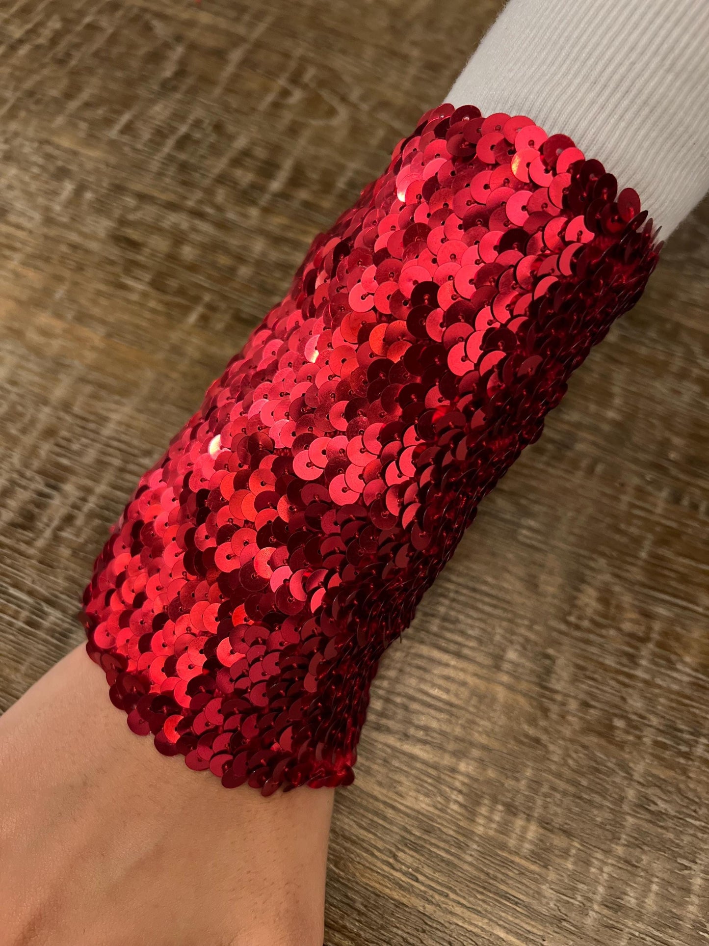 Stretch Sequin Cuff: Handmade Elastic Sparkle Band (14cm Wide)