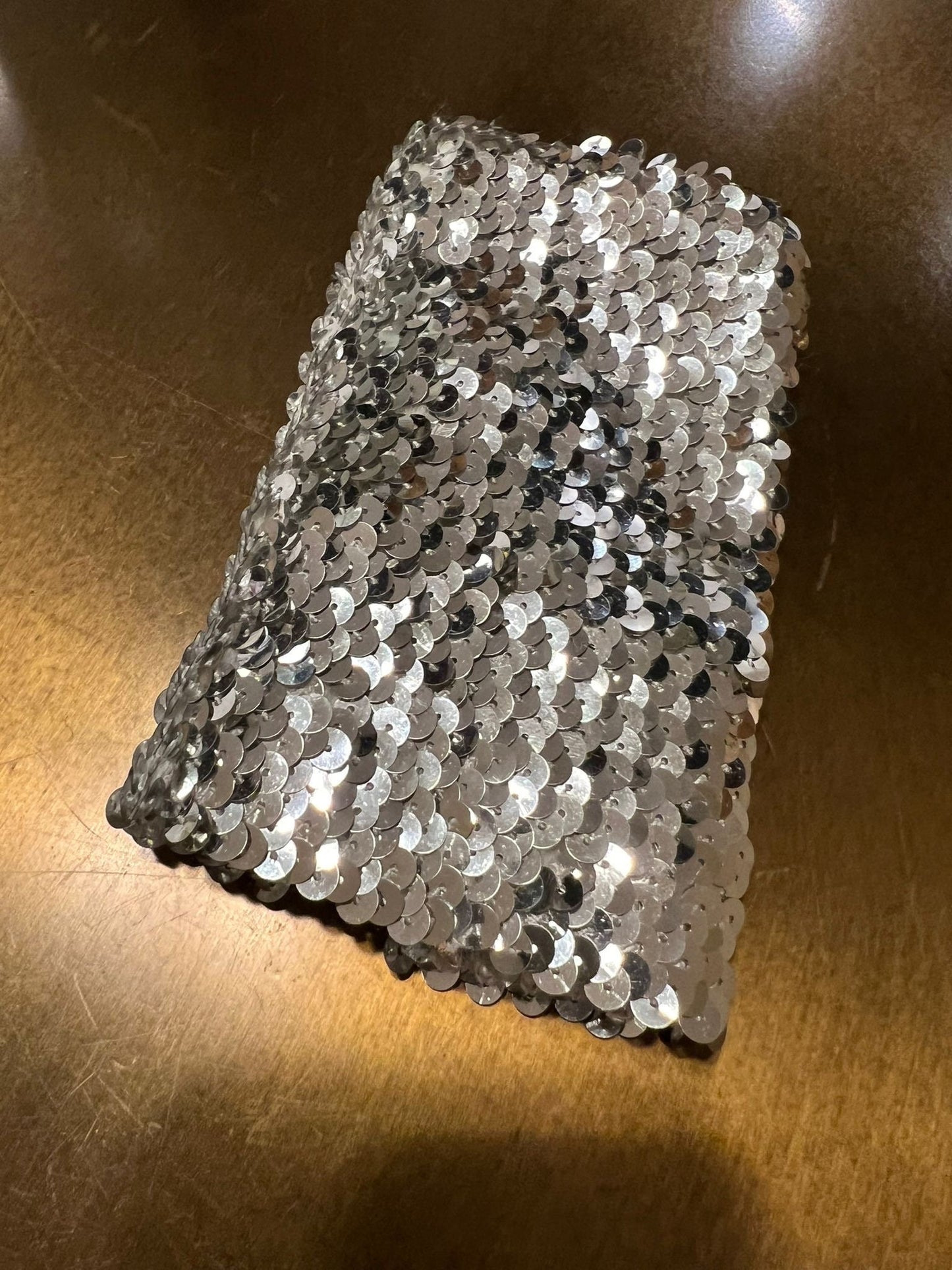 Stretch Sequin Cuff: Handmade Elastic Sparkle Band (14cm Wide)