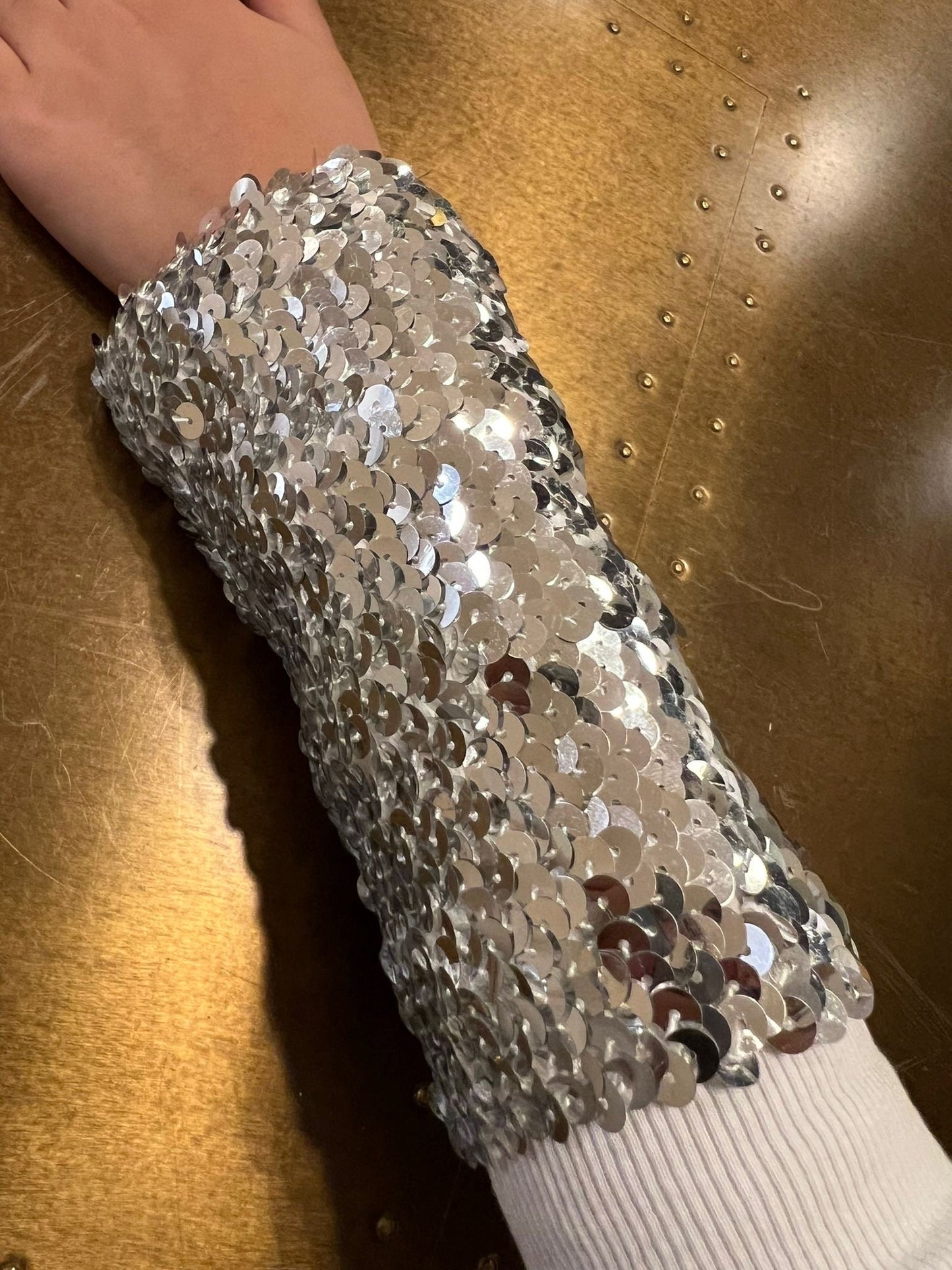 Stretch Sequin Cuff: Handmade Elastic Sparkle Band (14cm Wide)
