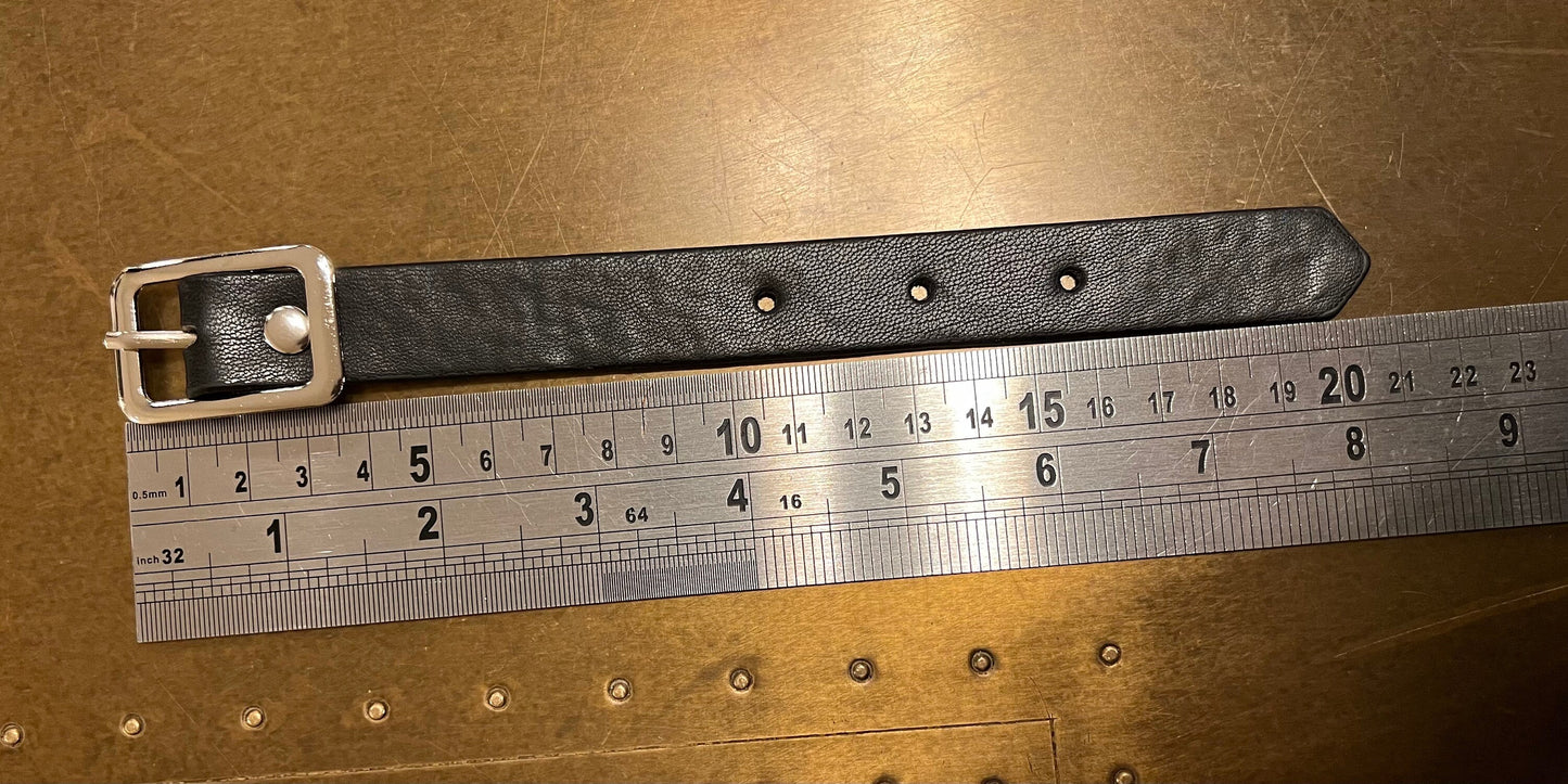 Kilt Straps, Belt Straps, 8” 20cm Long, Black Silver Straps, Brown Silver Straps, Buckle, Wrist straps, Dog Collar, Dolls Collar, FAN Design