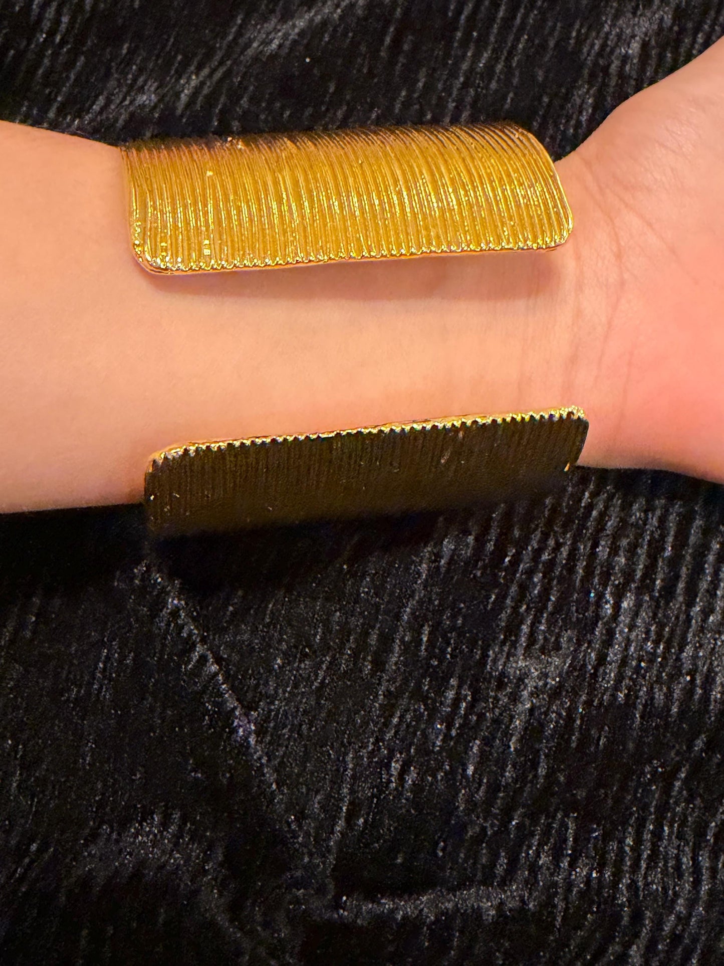 Gold Cuff Bangle, Keyhole Design Bangle, Gold Metal