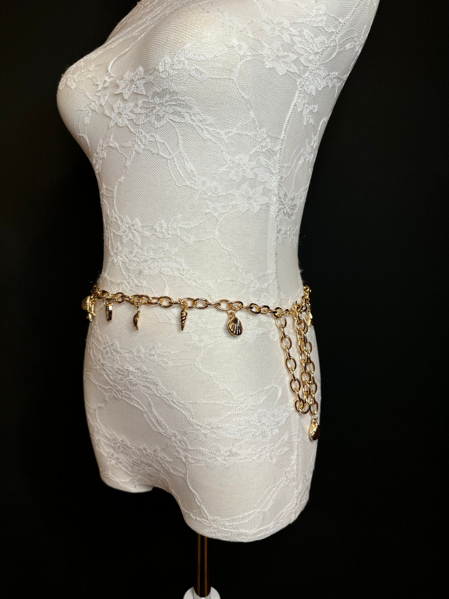 X-long Belt, Starfish, Beads, High Quality Belt, Chain Belt, Fashion Belt, Silver, Gold, Sizes 18”-60”, FAN Design, Gift, Beach, Resort