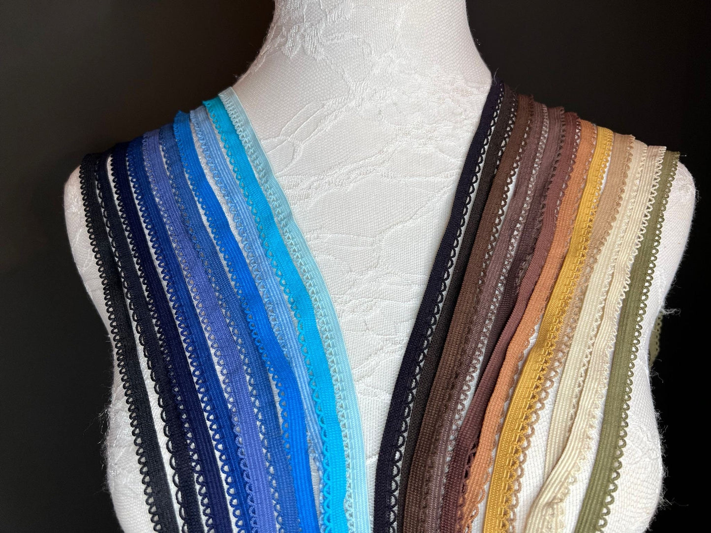 11mm Wide Picot Edge Elastic, Scallop Edging, Knicker Elastic, 45 Colours, Lingerie Elastic, Edging Elastic, Picot Trim, Underwear, Clothing