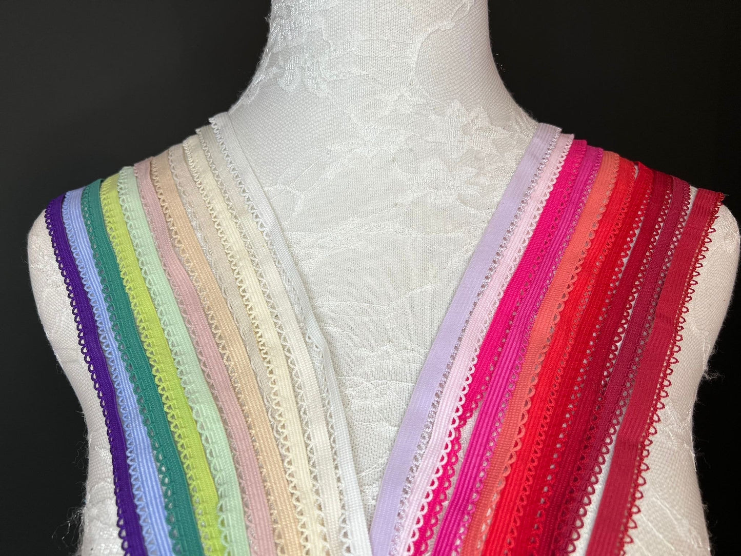 11mm Wide Picot Edge Elastic, Scallop Edging, Knicker Elastic, 45 Colours, Lingerie Elastic, Edging Elastic, Picot Trim, Underwear, Clothing