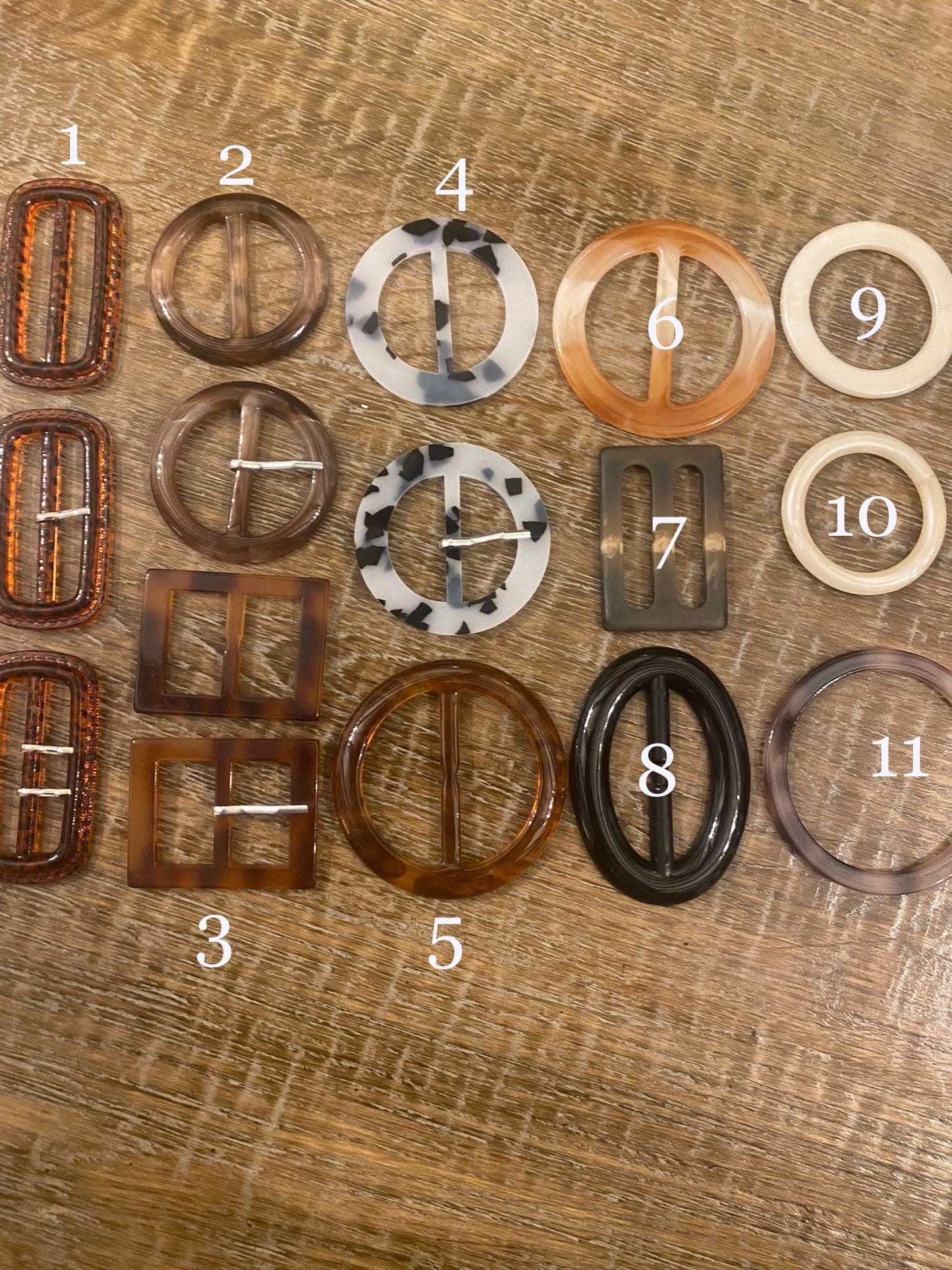 Buckles, Horn Buckles, Mock Tortoiseshell  Buckle, Round, Rectangle, Prong, Replacment Buckle, Dresses, Belts
