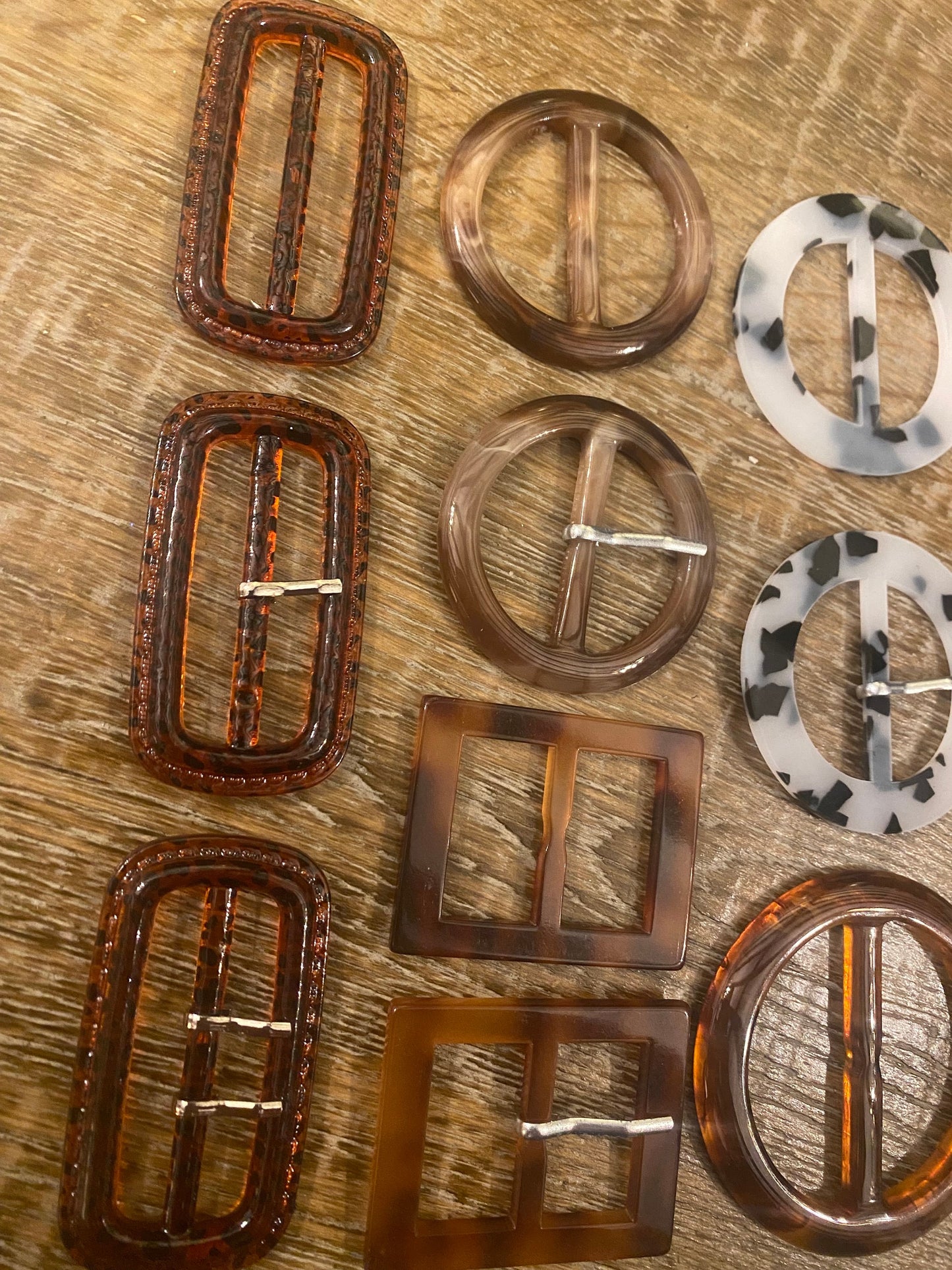 Buckles, Horn Buckles, Mock Tortoiseshell  Buckle, Round, Rectangle, Prong, Replacment Buckle, Dresses, Belts