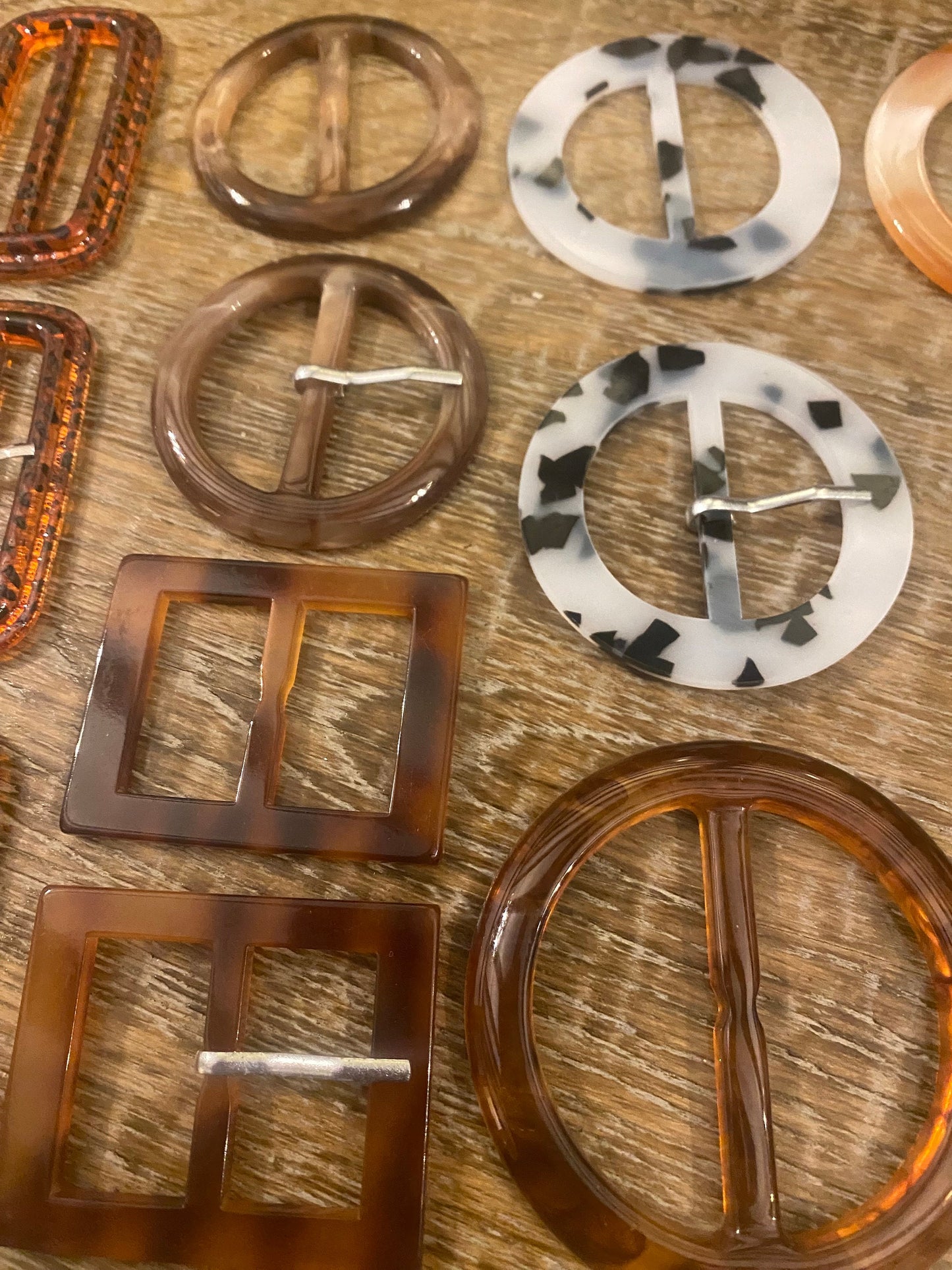 Buckles, Horn Buckles, Mock Tortoiseshell  Buckle, Round, Rectangle, Prong, Replacment Buckle, Dresses, Belts