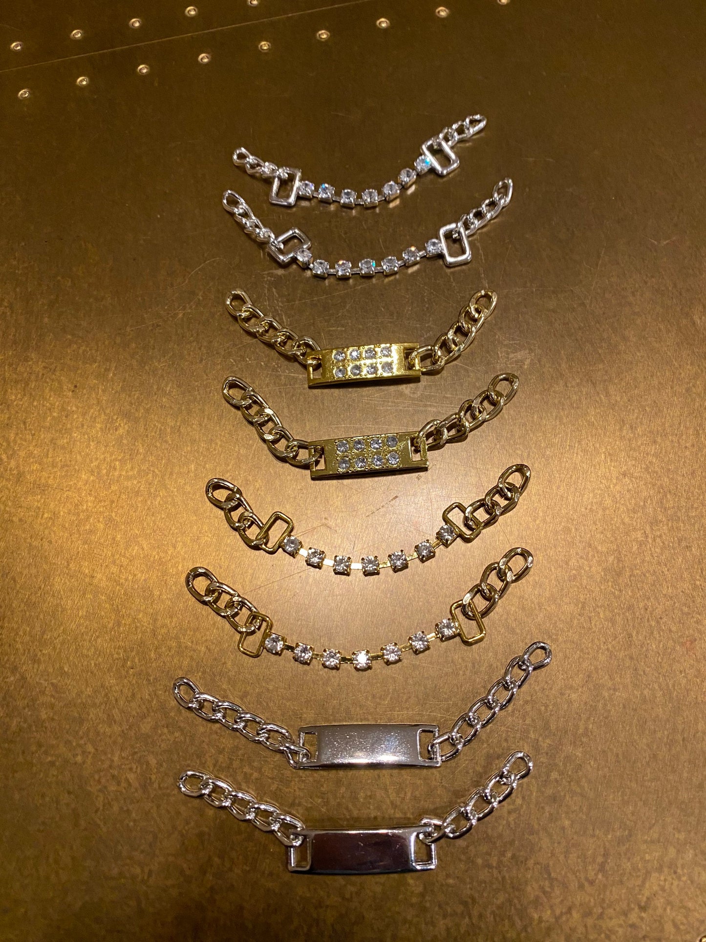 Silver Metal Sew On Coat Hanger Chain Loops, Strong Copper (7-9cm)