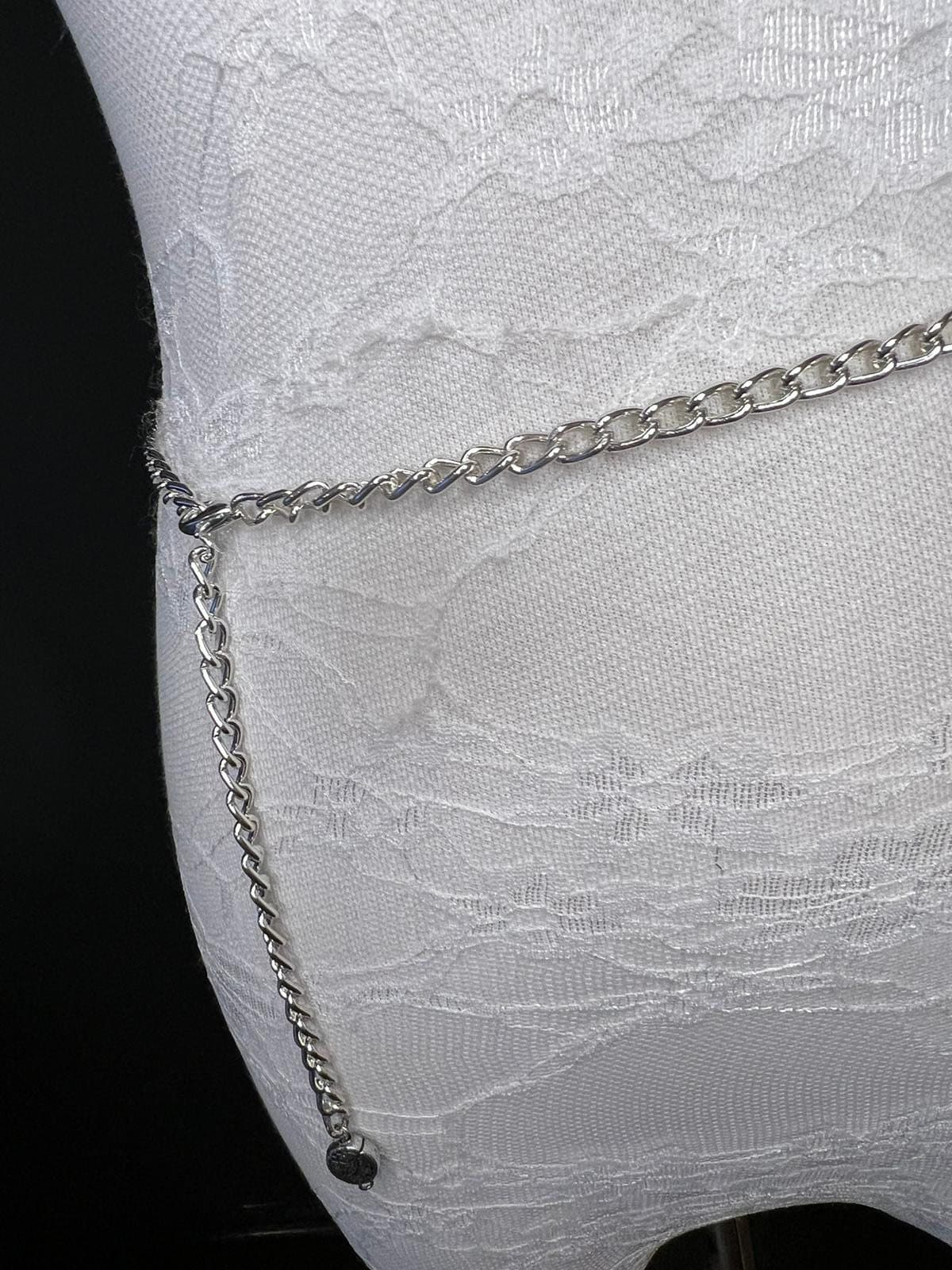 X-long Chain Belt, Silver Chain Belt, Fashion Belt, Fashion Accessory