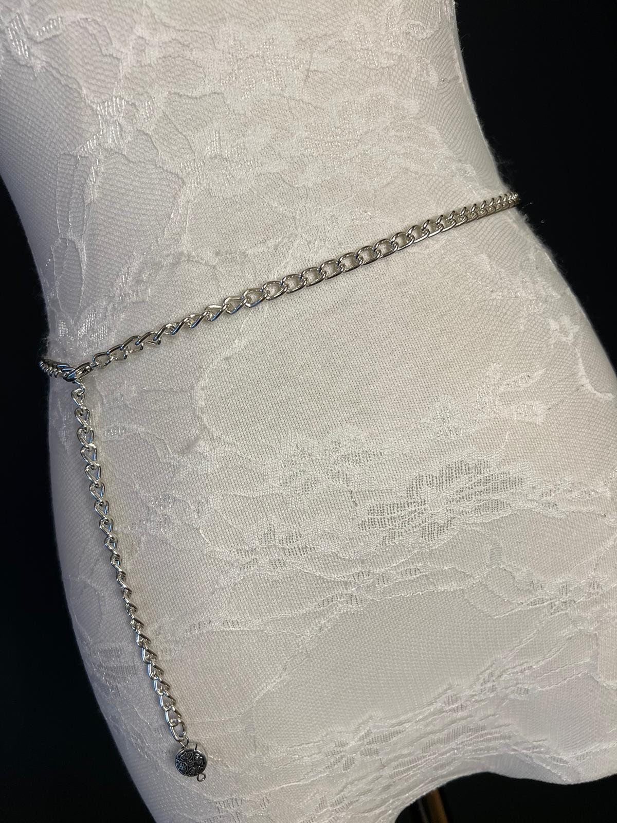 X-long Chain Belt, Silver Chain Belt, Fashion Belt, Fashion Accessory