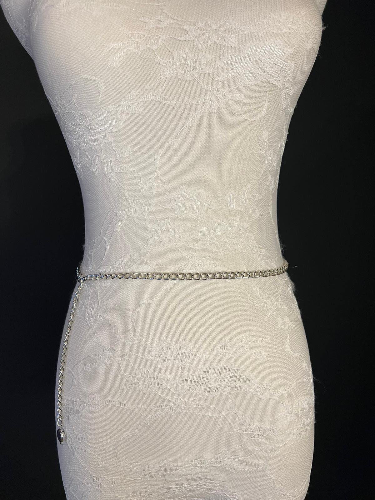X-long Chain Belt, Silver Chain Belt, Fashion Belt, Fashion Accessory
