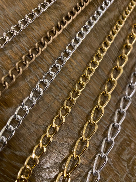 1 metre, Metal Chain, Light Weight Chain, Aluminium Chain, Gold, Silver, Strong chain
