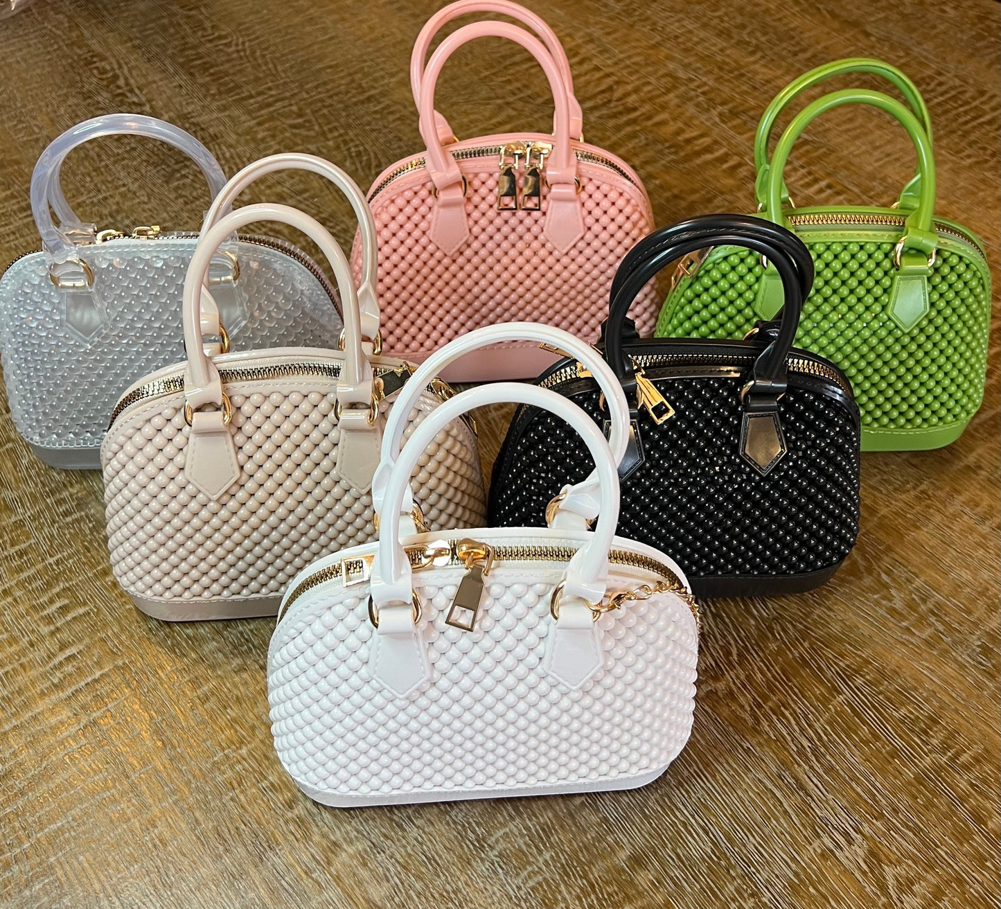 Handmade Beaded Handbag, Gold Chain Strap, FAN Apparel, 6 Colours