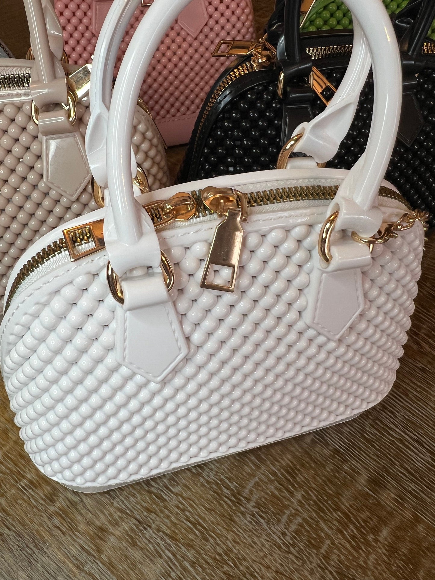 Handmade Beaded Handbag, Gold Chain Strap, FAN Apparel, 6 Colours