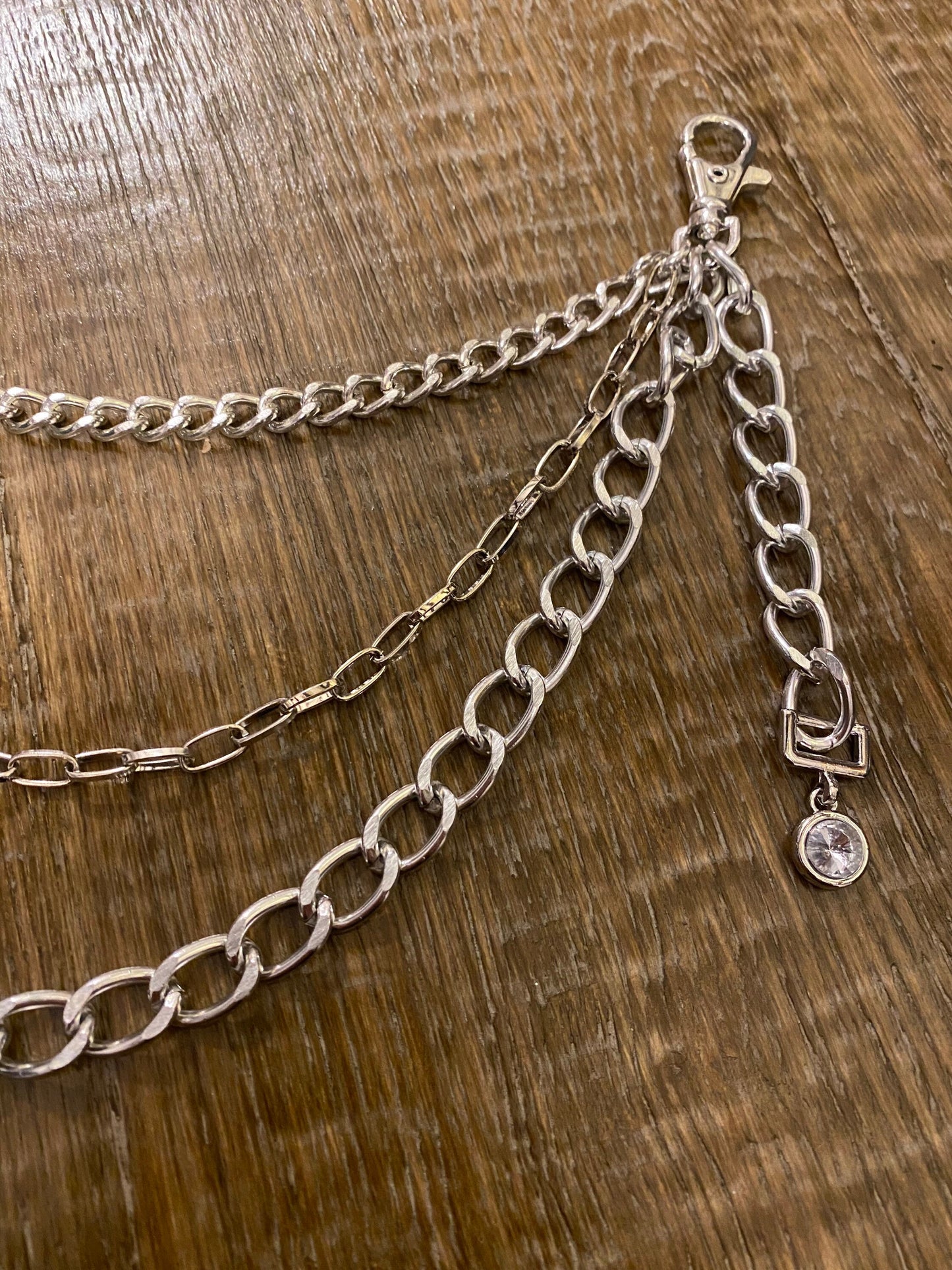 Layered Jeans Chains: Silver Street Fashion Accessory, 3 sizes
