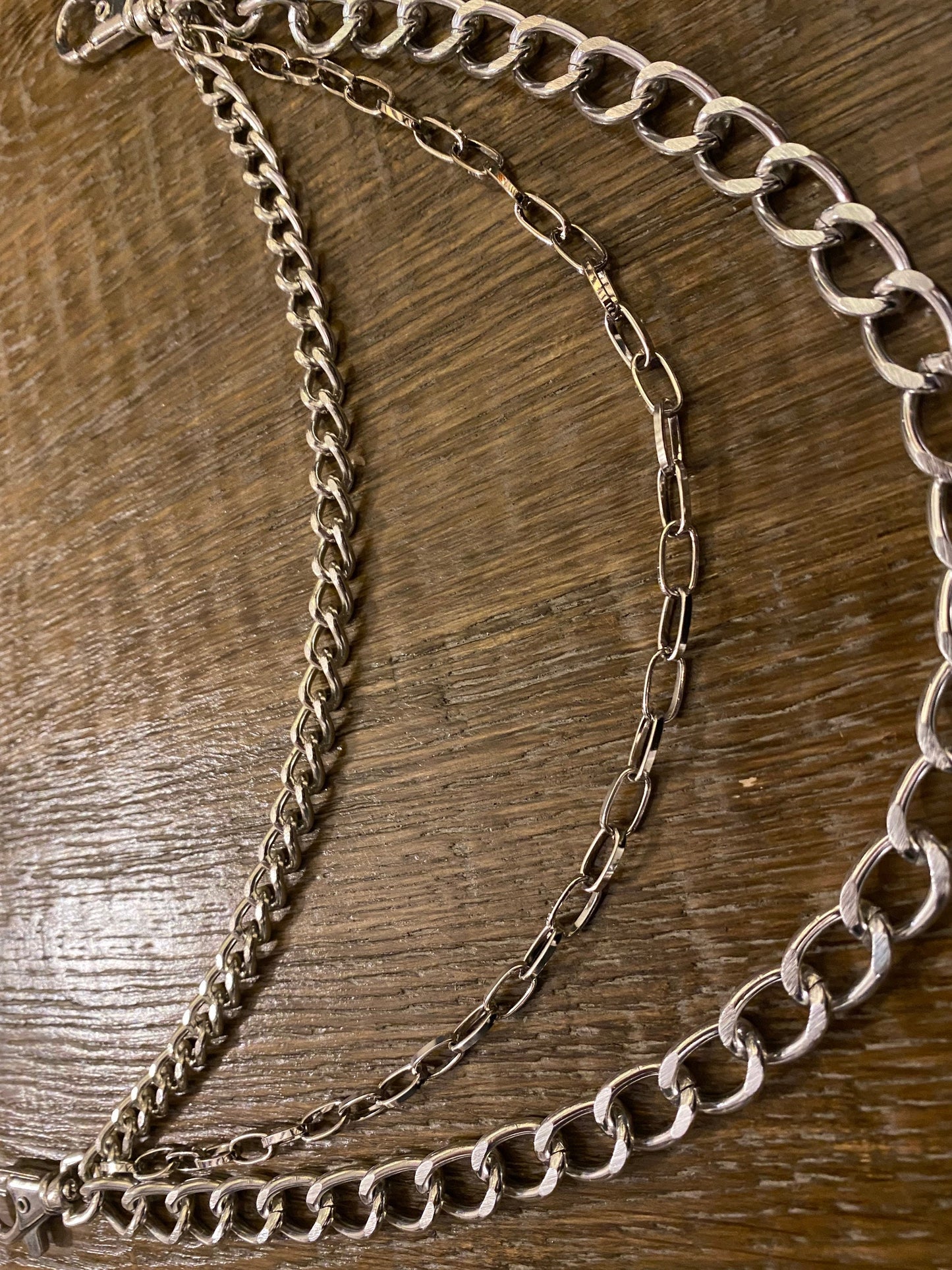 Layered Jeans Chains: Silver Street Fashion Accessory, 3 sizes