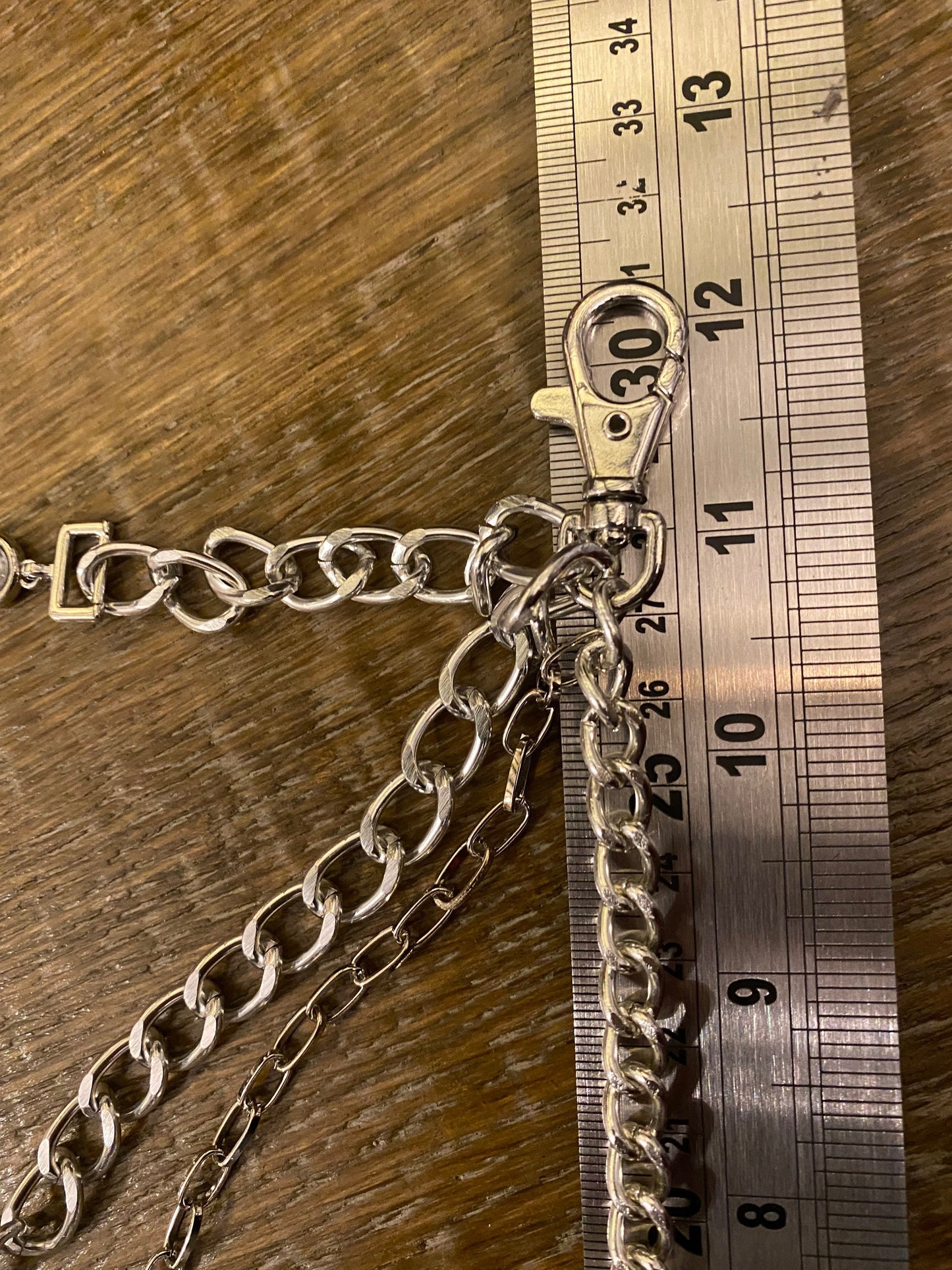 Layered Jeans Chains: Silver Street Fashion Accessory, 3 sizes
