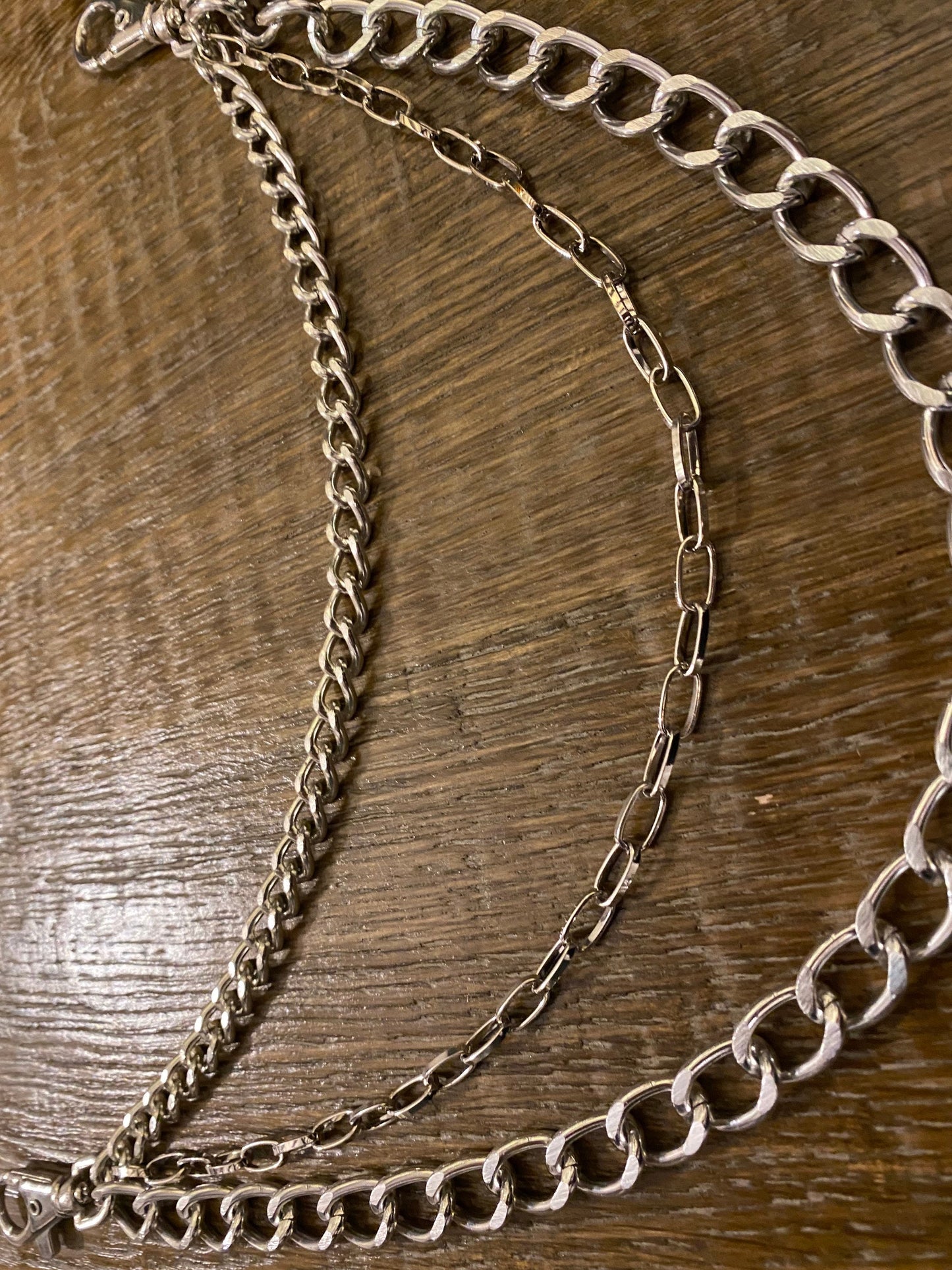 Layered Jeans Chains: Silver Street Fashion Accessory, 3 sizes