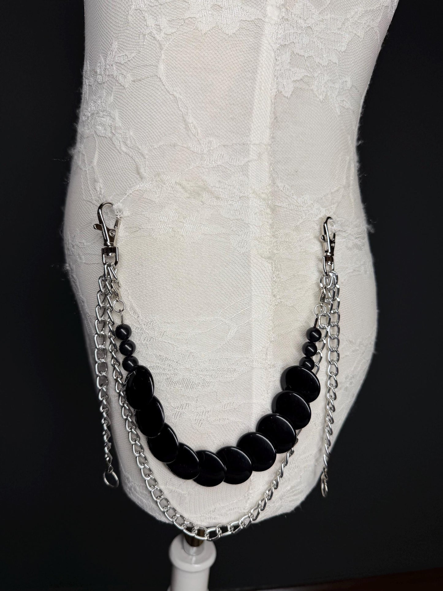 Jeans Chain, Punk Chain, Fashion Jeans Chain, Silver Jeans Chain, Beaded Design Jeans Chain, FAN Design, Gift, Accessory, Bags, Gift