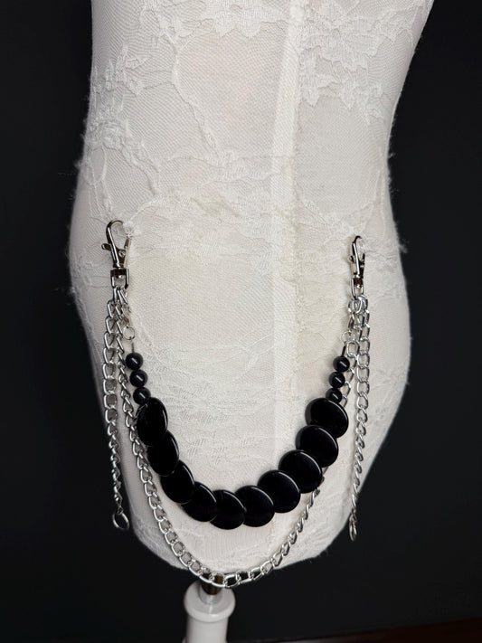 Jeans Chain, Punk Chain, Fashion Jeans Chain, Silver Jeans Chain, Beaded Design Jeans Chain, FAN Design, Gift, Accessory, Bags, Gift