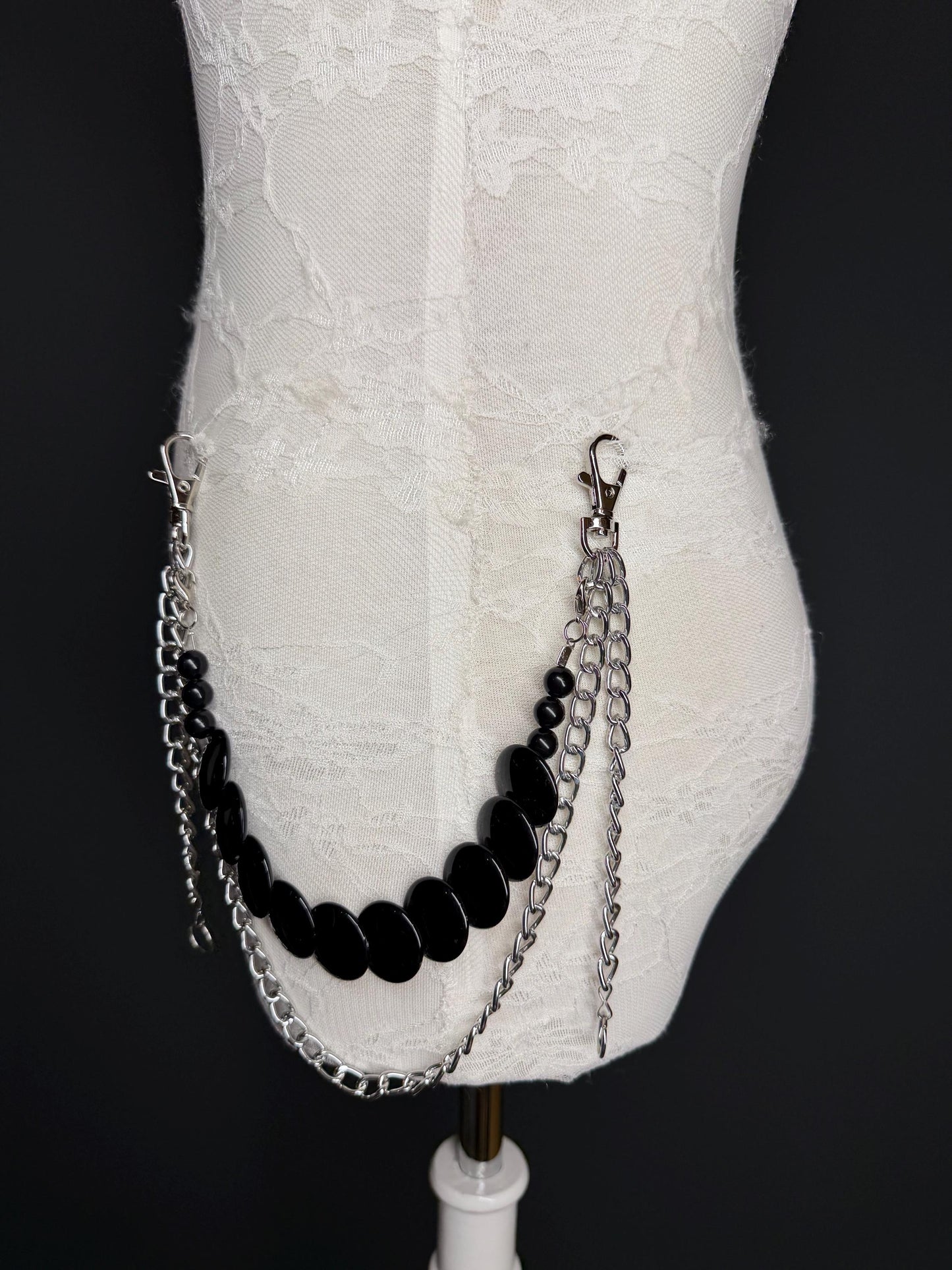 Jeans Chain, Punk Chain, Fashion Jeans Chain, Silver Jeans Chain, Beaded Design Jeans Chain, FAN Design, Gift, Accessory, Bags, Gift