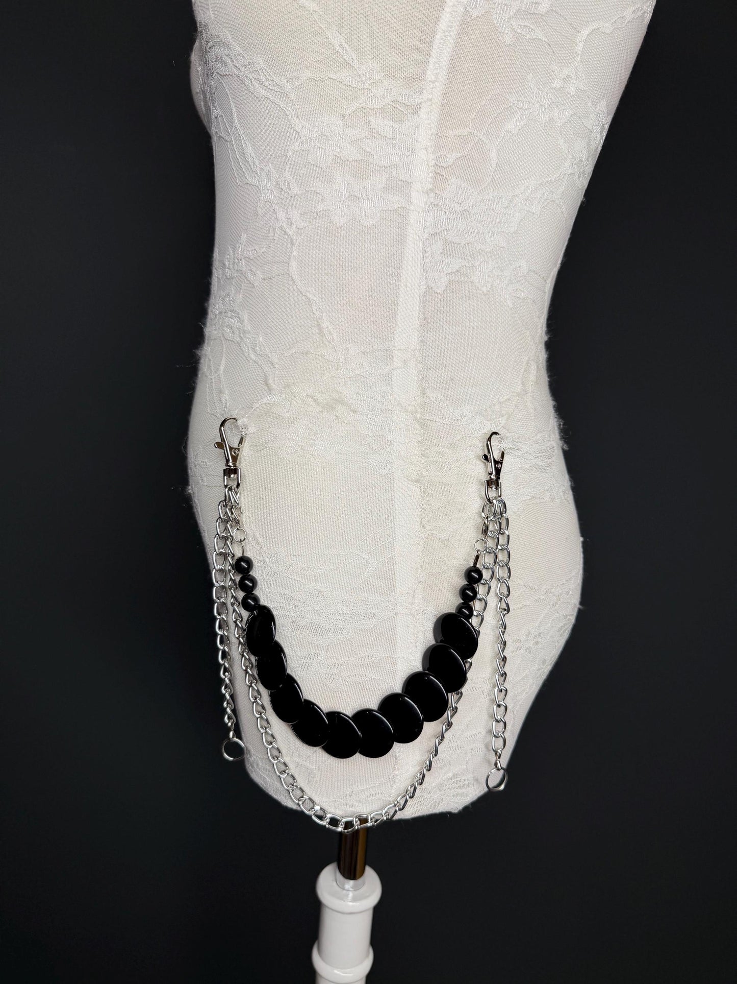 Jeans Chain, Punk Chain, Fashion Jeans Chain, Silver Jeans Chain, Beaded Design Jeans Chain, FAN Design, Gift, Accessory, Bags, Gift