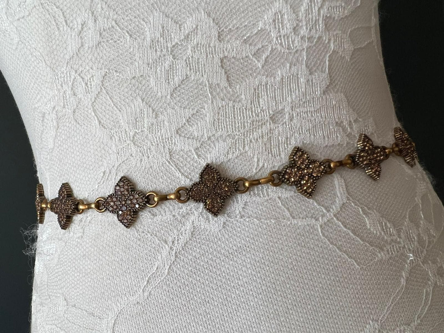 X-long Belt, Rhinestone Chain Belt, Fashion Belt, Vintage Style Belt, Diamanté Chain Belt, Belt Accessory, FAN Fashion Exclusive