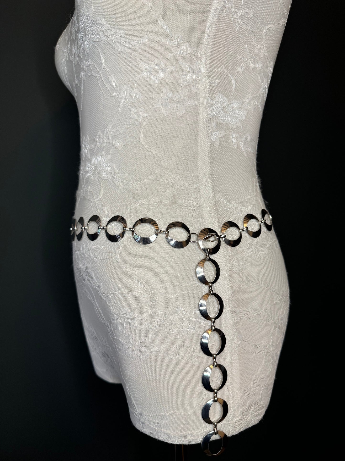 X-long Belt, Ring Belt, Chain Ring Belt, Silver Belt, Metal Ring Belt, Handmade, Fashion Belt, Accessory, Swimwear, Teen Sizes, 18”-70”