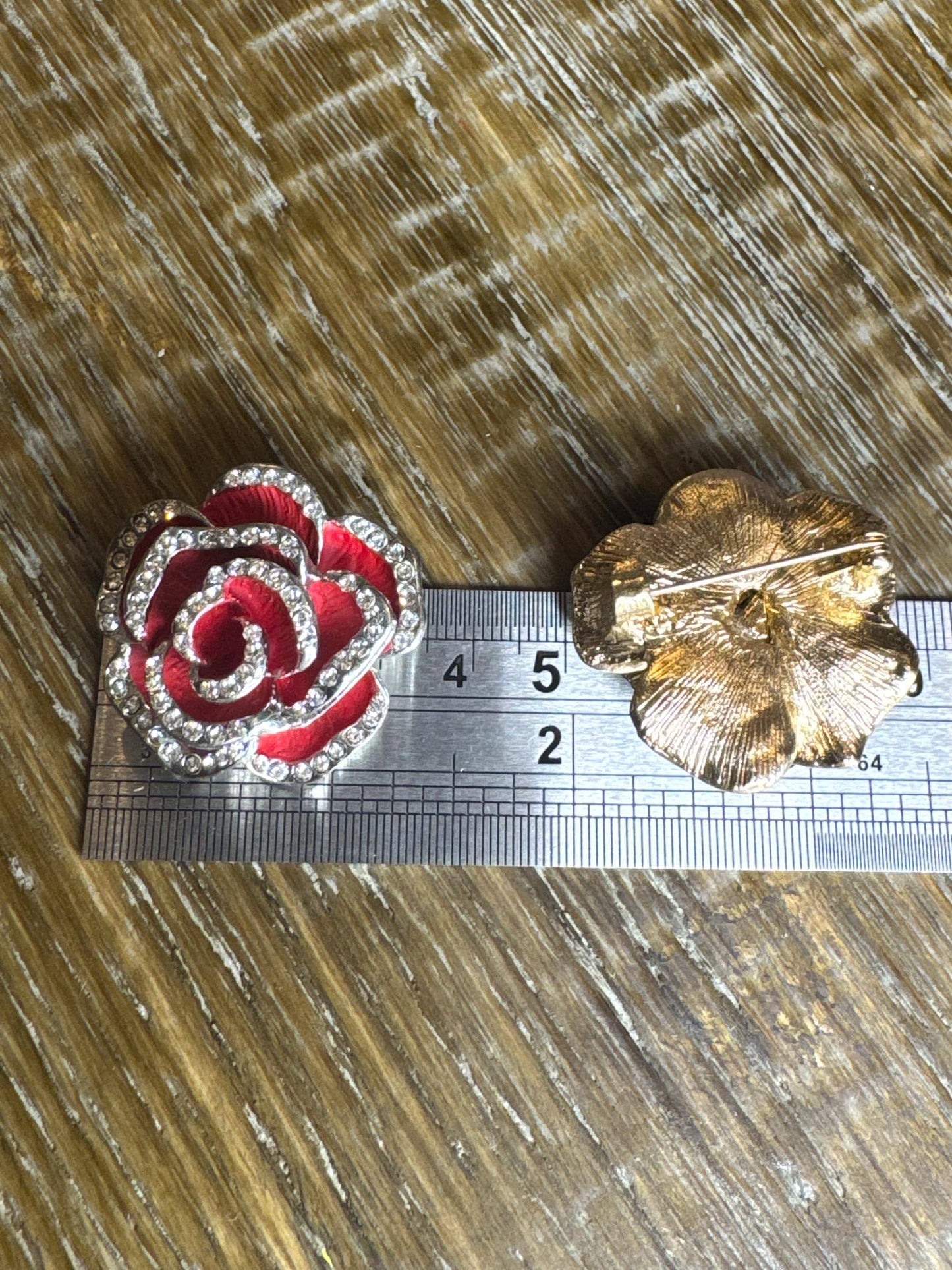 Rhinestone Rose Brooch, Diamanté Brooches, Diamanté Brooch, Black, Jewel Brooch, Gift, Quality Brooch, 3.5cm, Pin on Brooch,1.5” Size Brooch