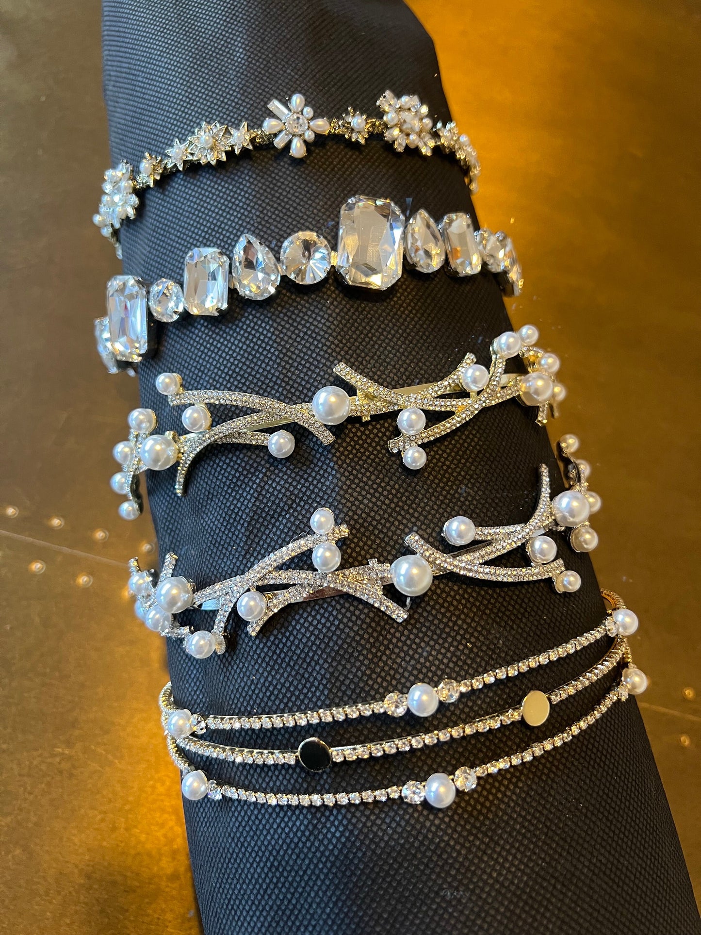 Rhinestone Bridal Headband, Jeweled Wedding Hair Accessory, FAN Design