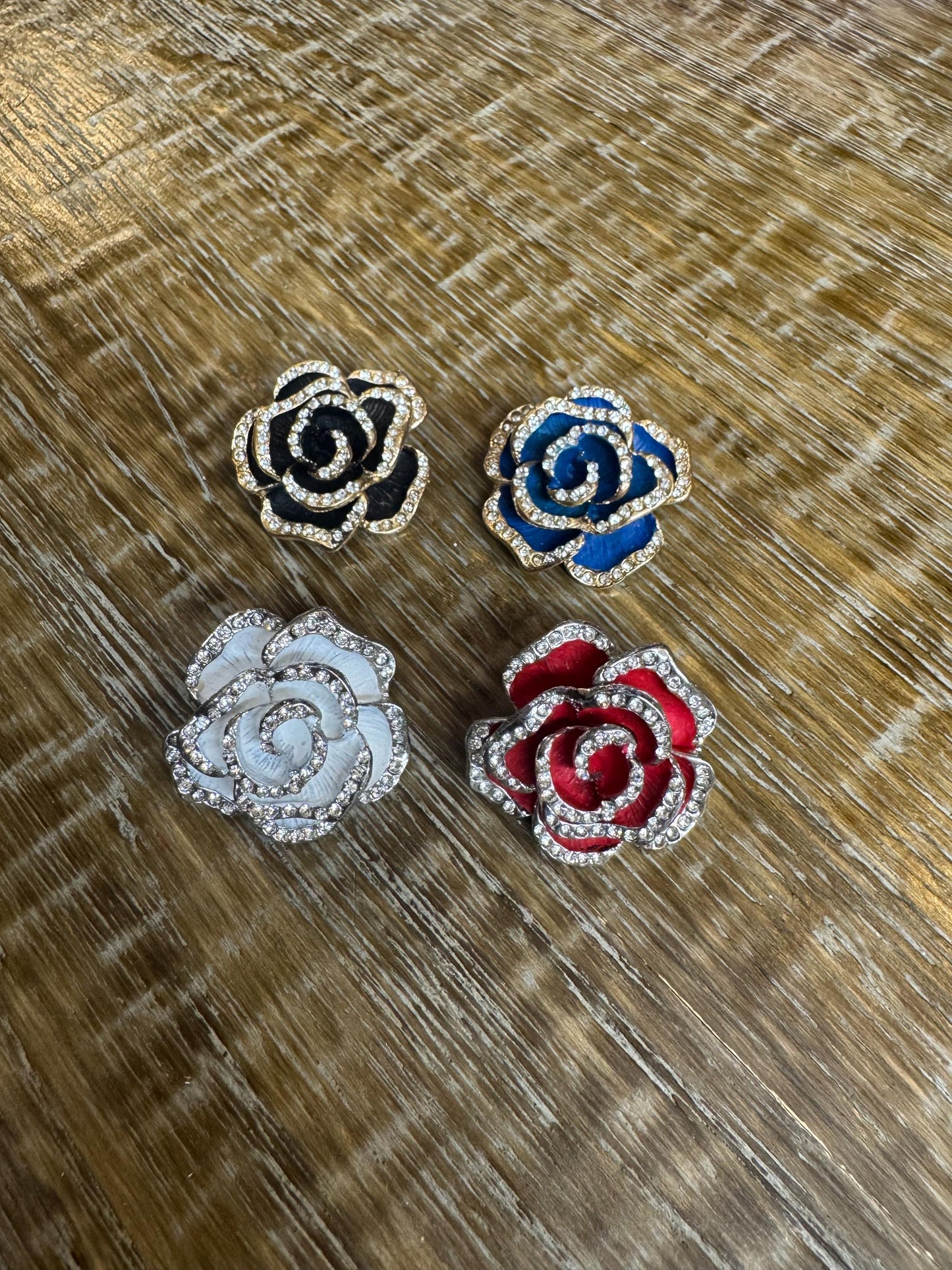 Rhinestone Rose Brooch, Diamanté Brooches, Diamanté Brooch, Black, Jewel Brooch, Gift, Quality Brooch, 3.5cm, Pin on Brooch,1.5” Size Brooch