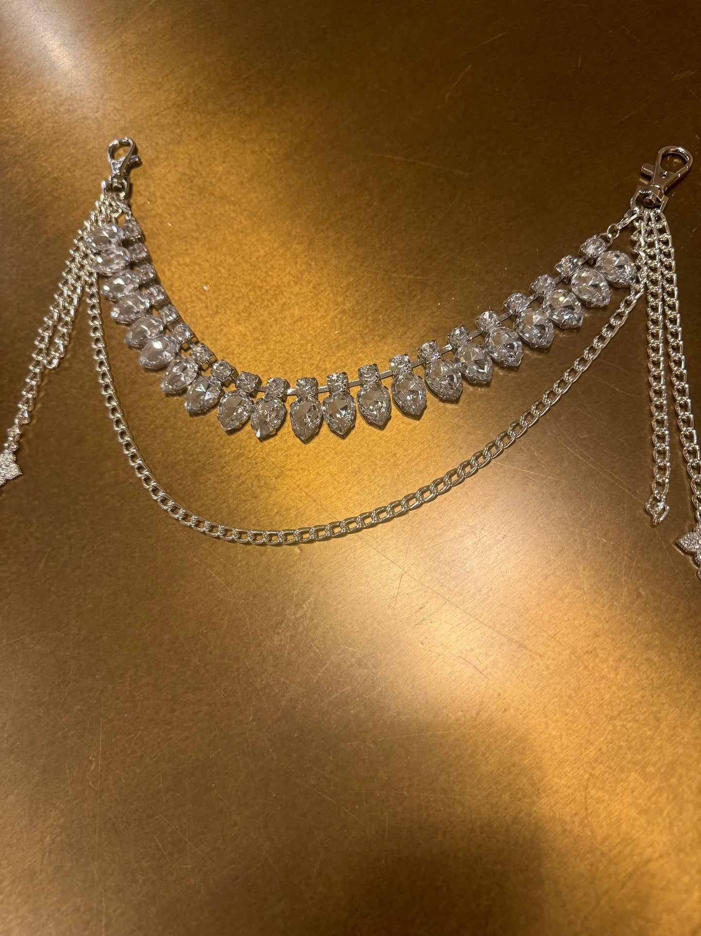 Jeans Chain, Punk Chain, Fashion Jeans Chain, Silver Jeans Chain, Diamanté Jeans Chain, Two row chains, Gift