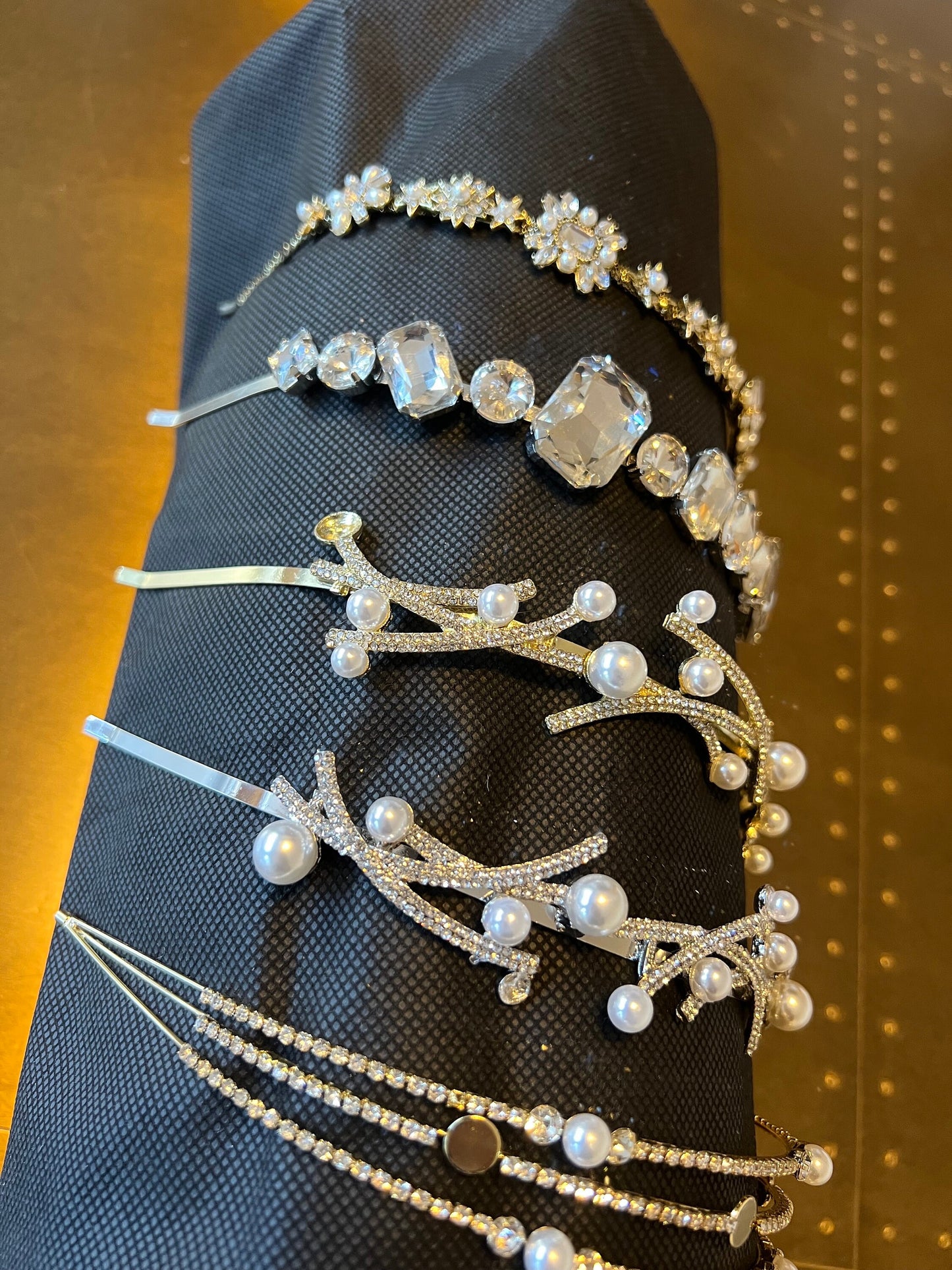 Rhinestone Bridal Headband, Jeweled Wedding Hair Accessory, FAN Design