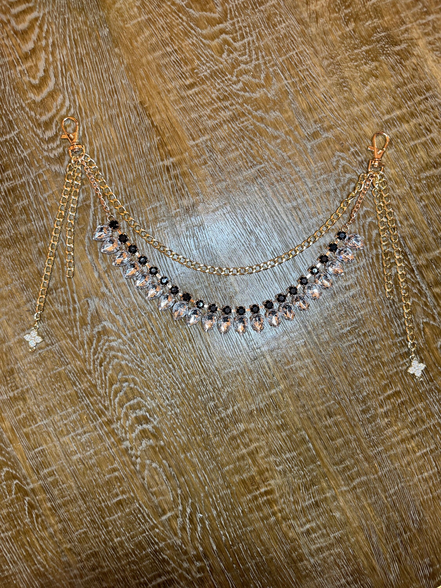 Jeans Chain, Punk Chain, Fashion Jeans Chain, Silver Jeans Chain, Diamanté Jeans Chain, Two row chains, Gift