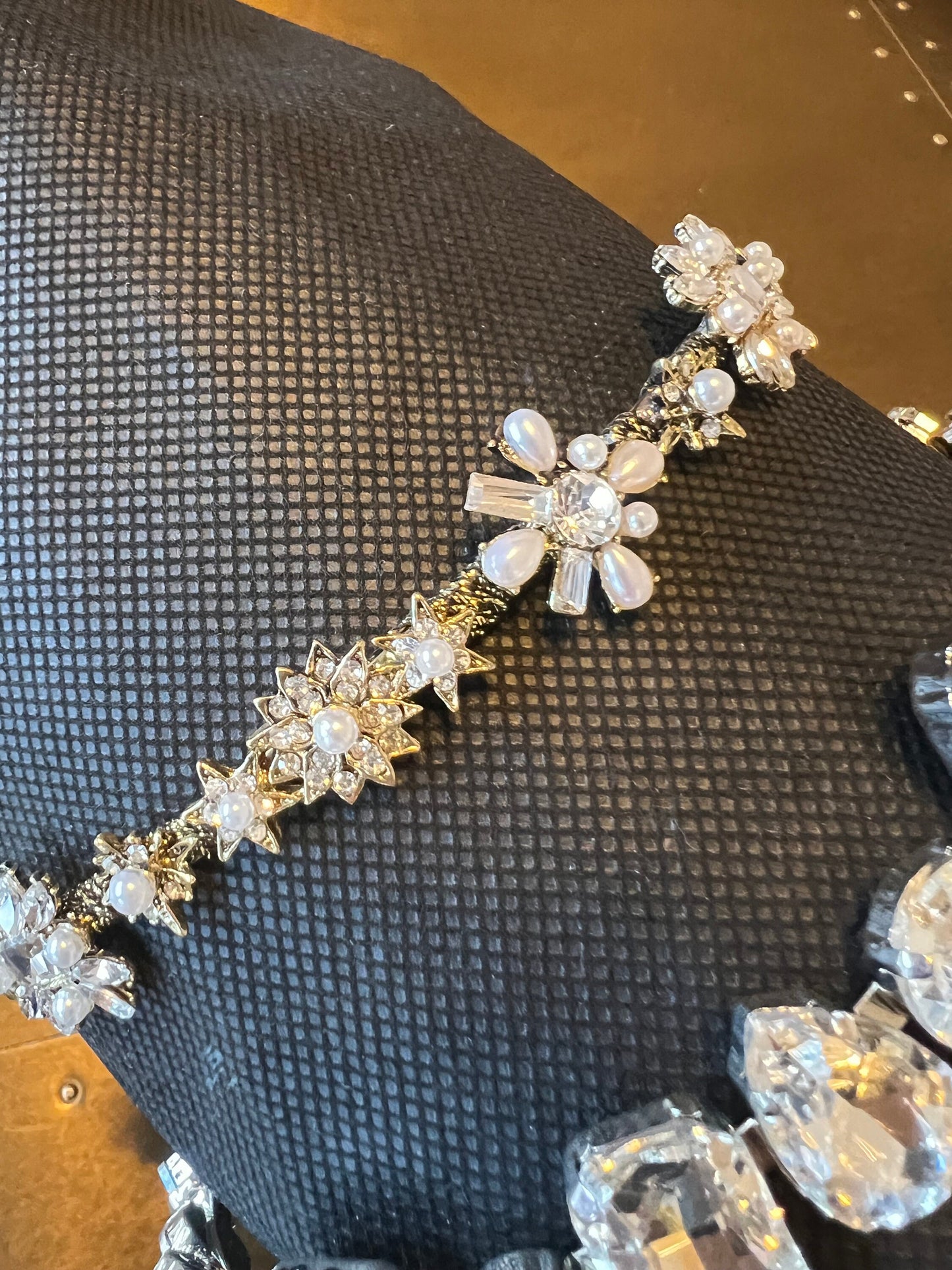 Rhinestone Bridal Headband, Jeweled Wedding Hair Accessory, FAN Design