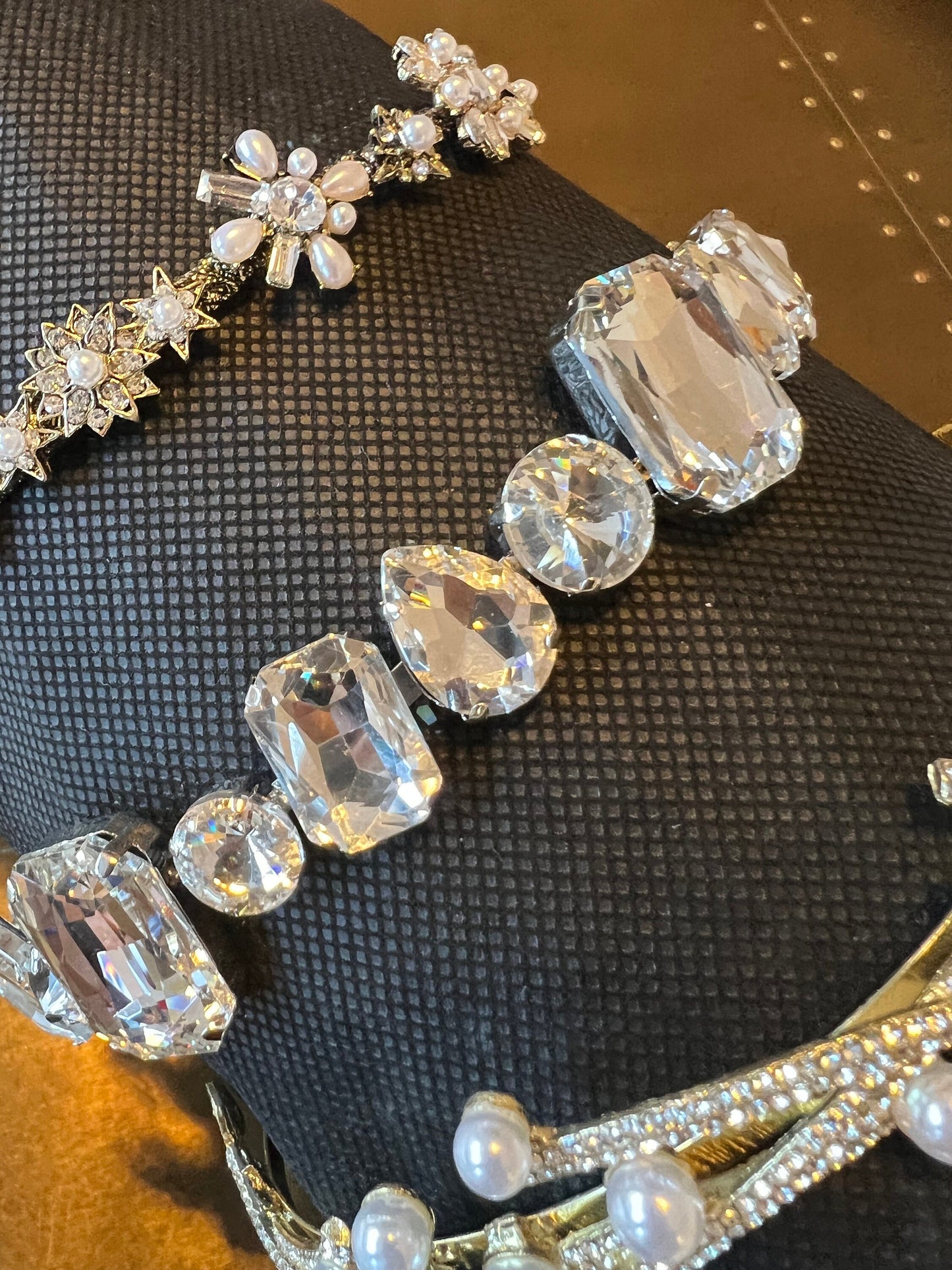 Rhinestone Bridal Headband, Jeweled Wedding Hair Accessory, FAN Design