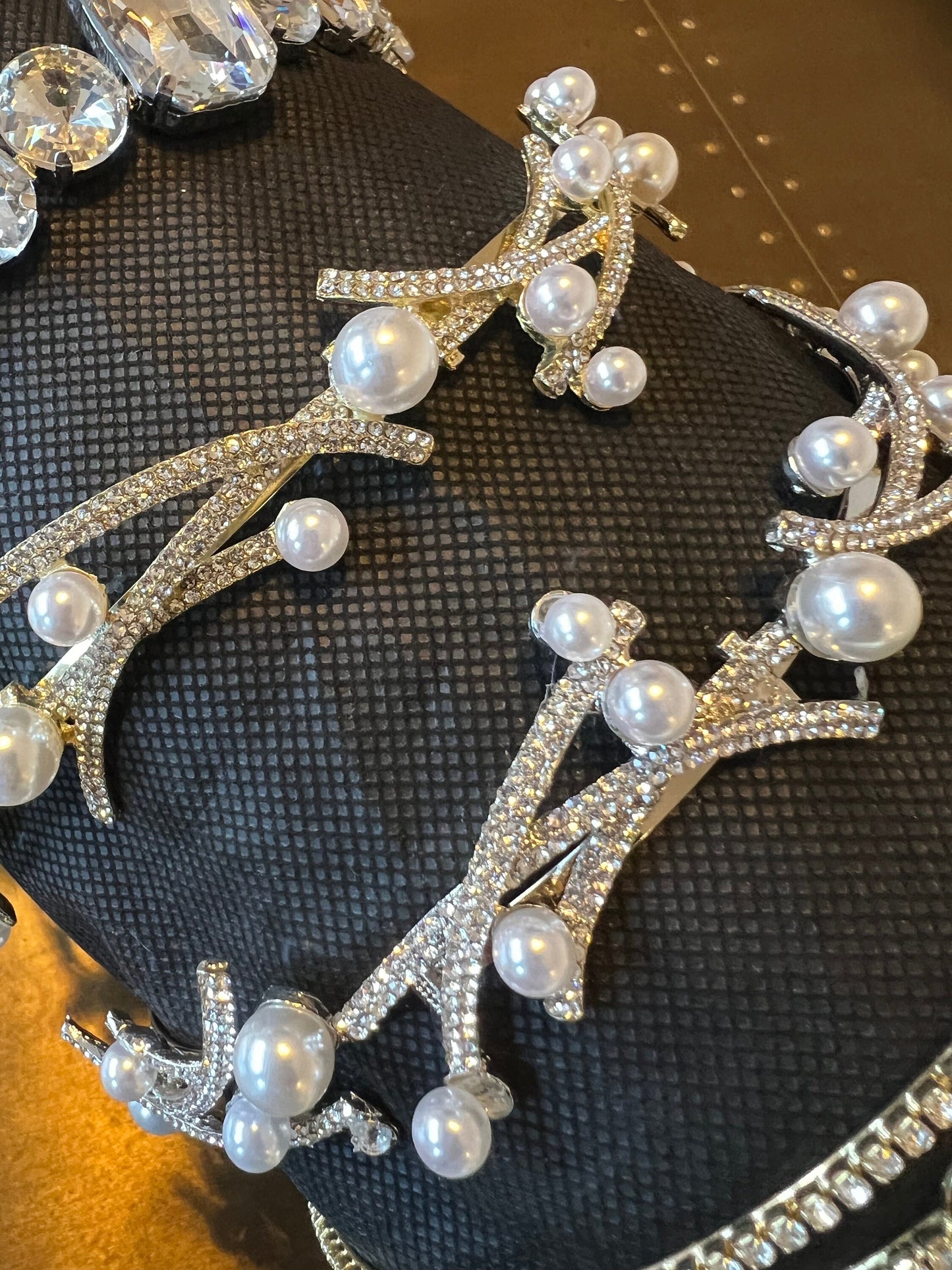 Rhinestone Bridal Headband, Jeweled Wedding Hair Accessory, FAN Design
