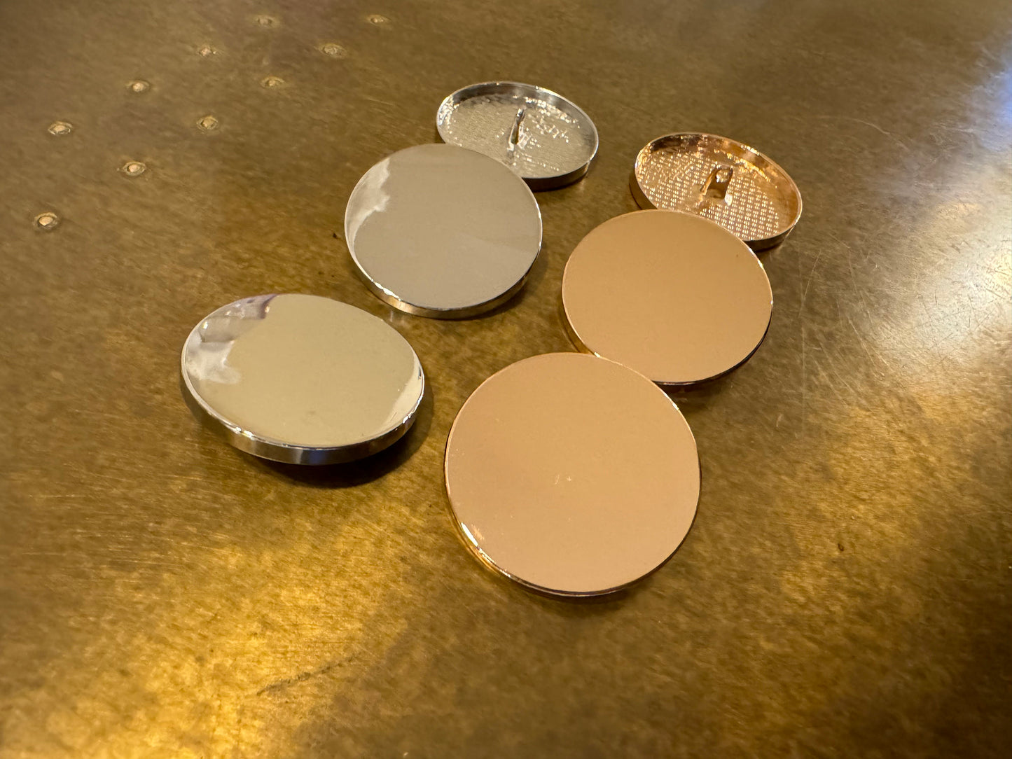 Large Metal Button, Mirror Look Button, Silver, Gold Metal Buttons, Shank, Statement Buttons, 54L size 3.5cm, 1 3/8” size, Blazer, Coats