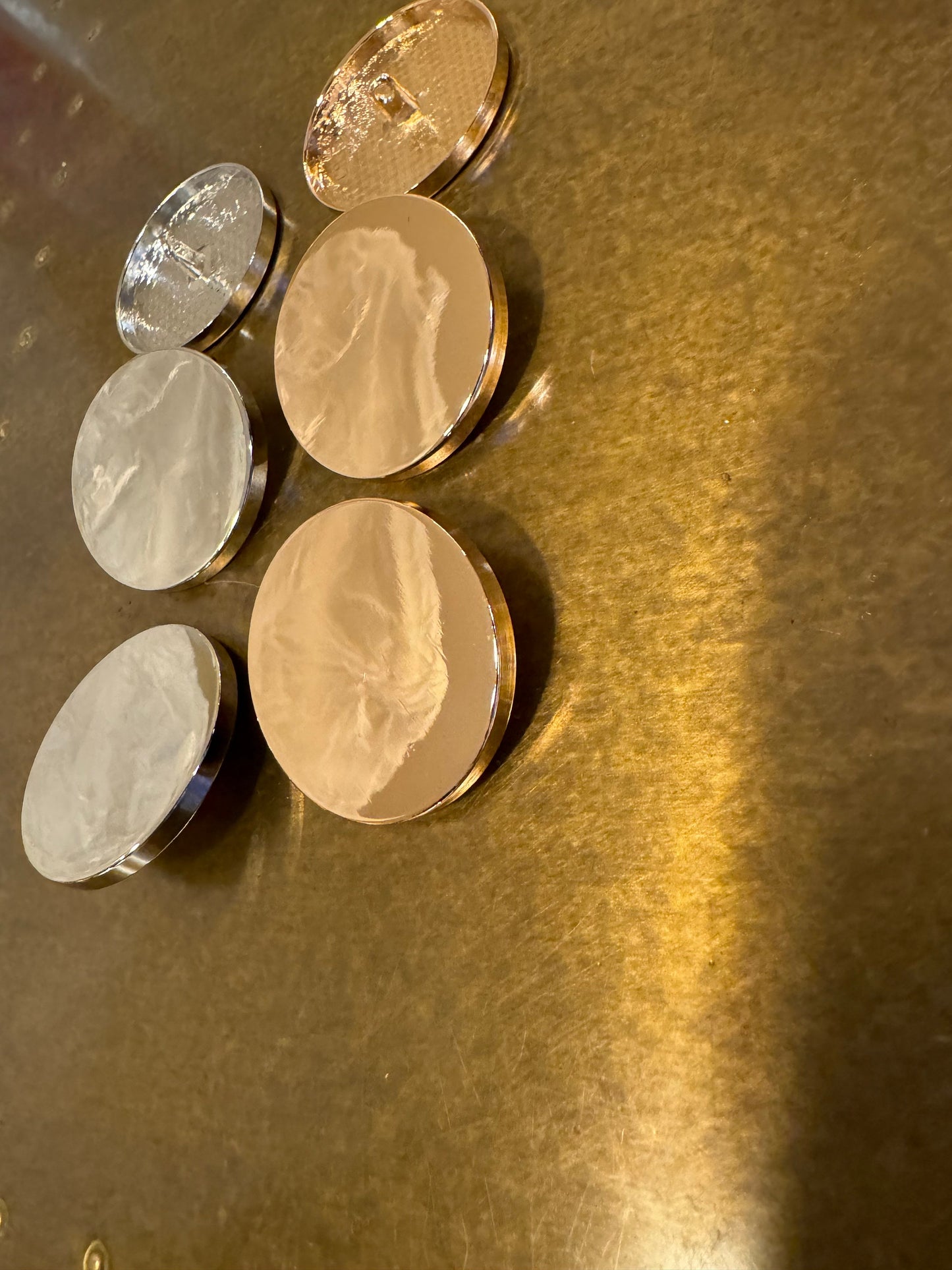 Large Metal Button, Mirror Look Button, Silver, Gold Metal Buttons, Shank, Statement Buttons, 54L size 3.5cm, 1 3/8” size, Blazer, Coats