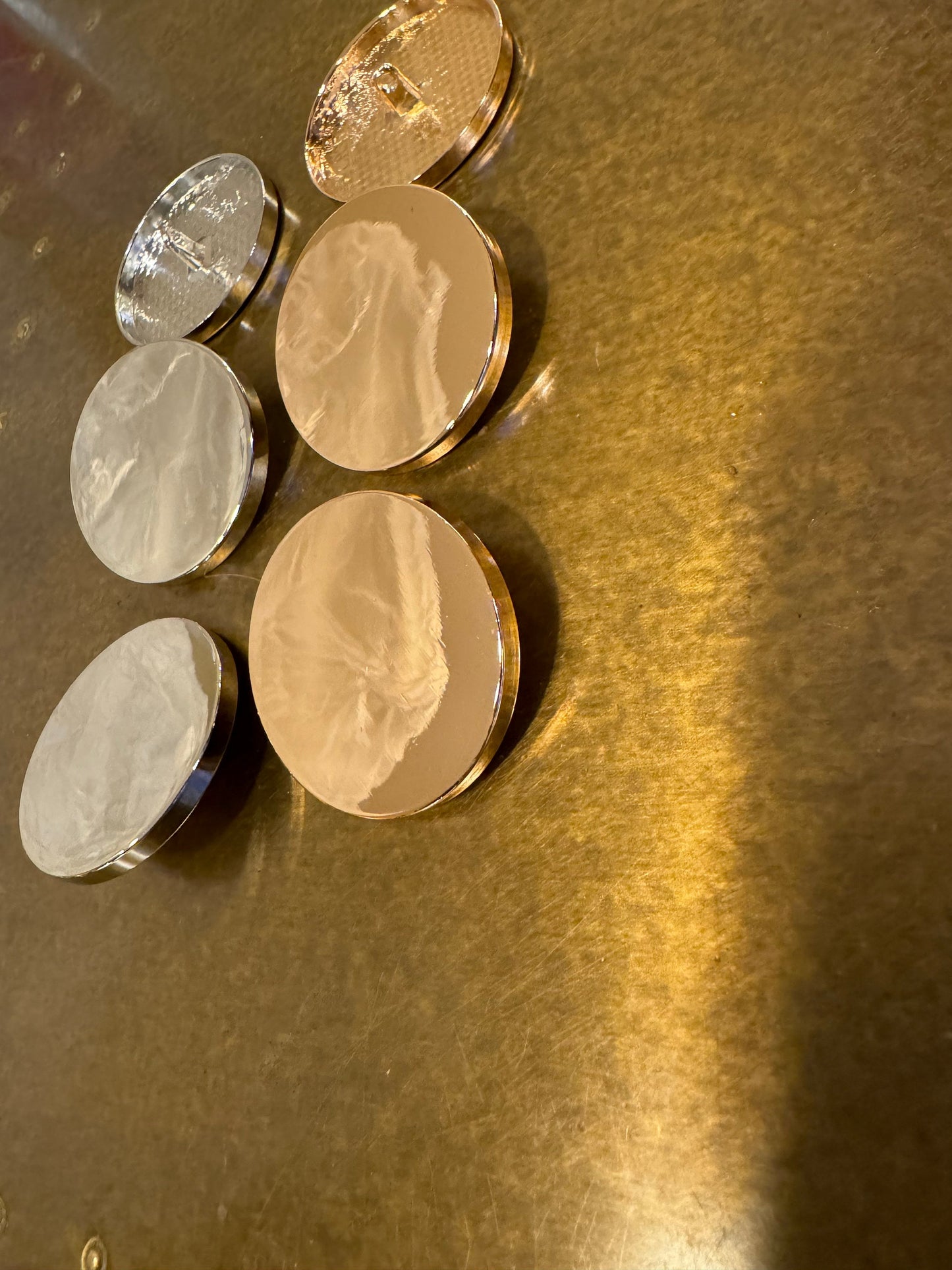 Large Metal Button, Mirror Look Button, Silver, Gold Metal Buttons, Shank, Statement Buttons, 54L size 3.5cm, 1 3/8” size, Blazer, Coats