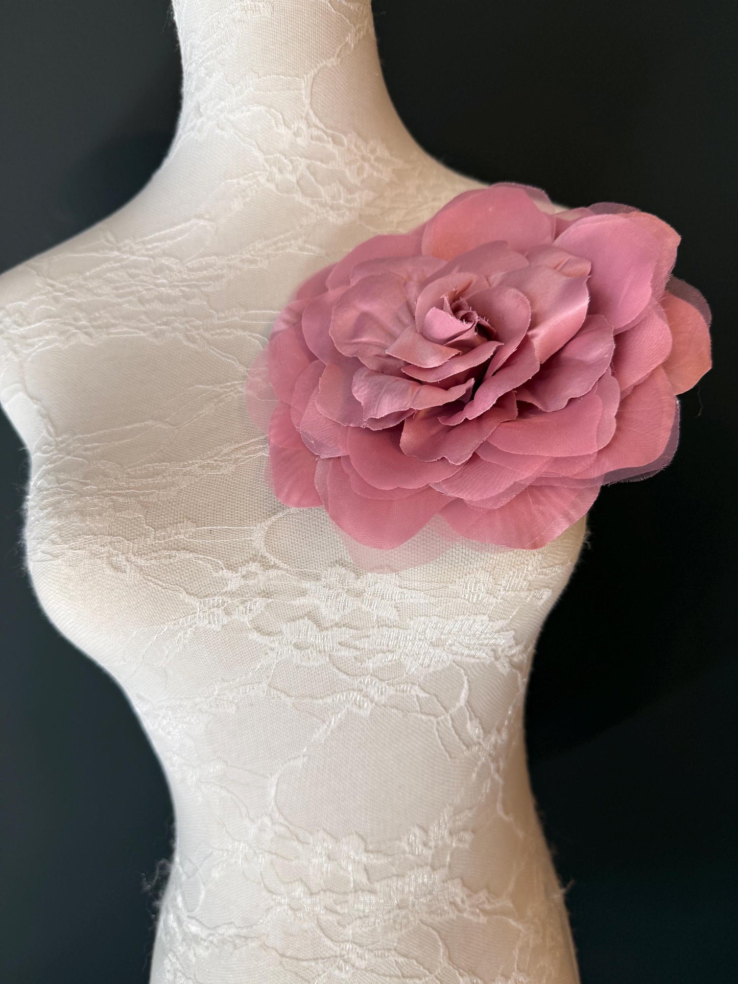 Large Corsage Flower, Ivory, Navy, Dusky Pink, 7” Wide, Large Pin on Corsage, Bridal, Clothing, Fashion, Hat, Accessory, Fashion, FAN Design
