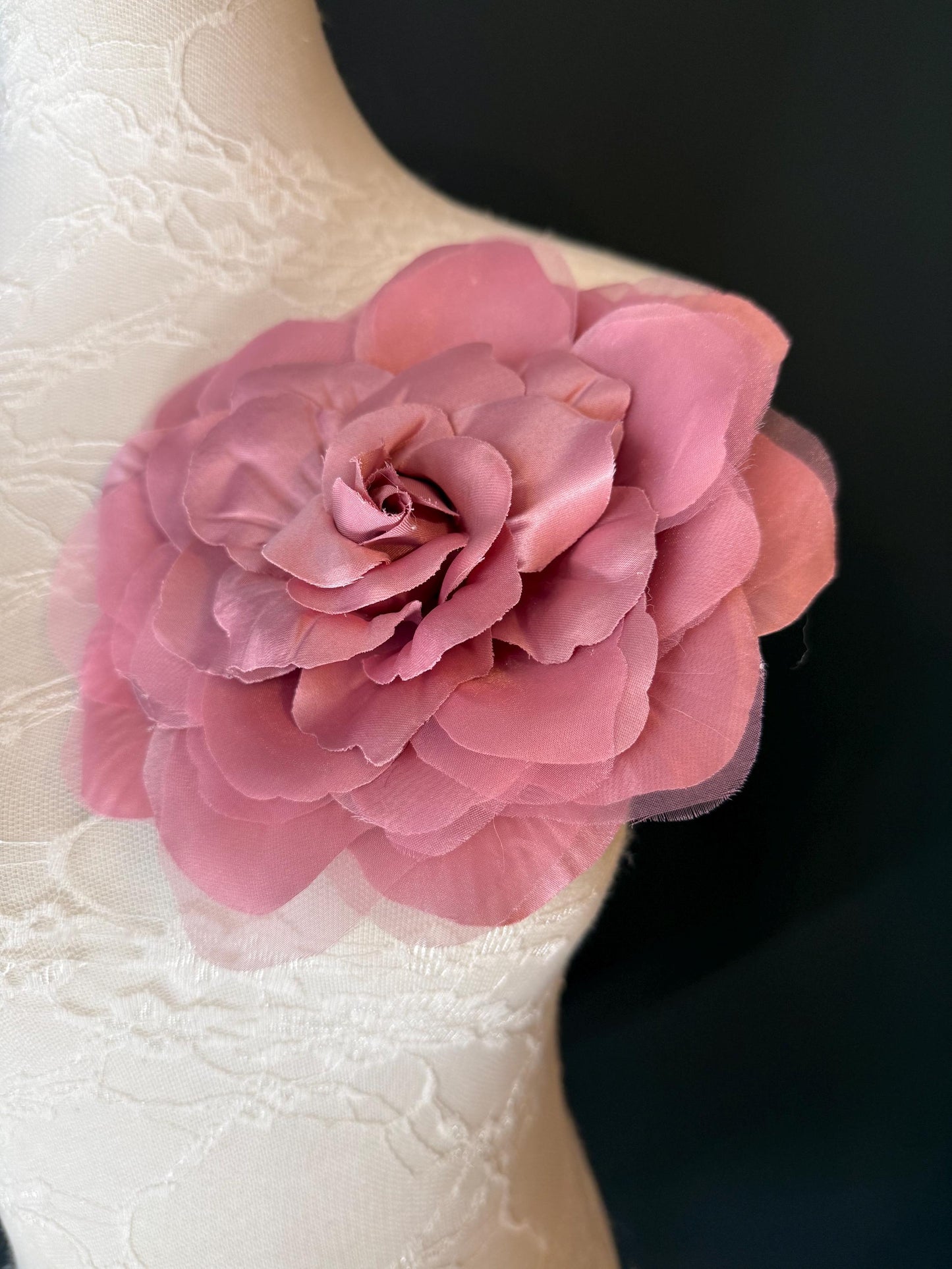 Large Corsage Flower, Ivory, Navy, Dusky Pink, 7” Wide, Large Pin on Corsage, Bridal, Clothing, Fashion, Hat, Accessory, Fashion, FAN Design