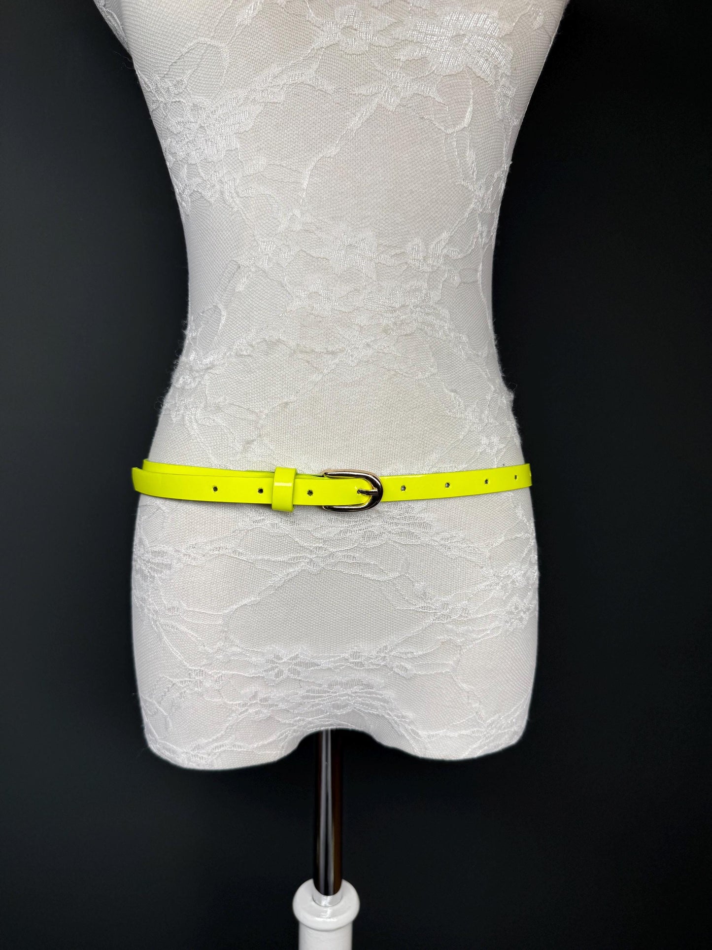 1/2 Wide Neon Yellow Belt Accessory , Adjustable Size 6-14, Fashion Belt, Handmade Belt, High Quality, Neon Colour. Vegan Belt, Festival