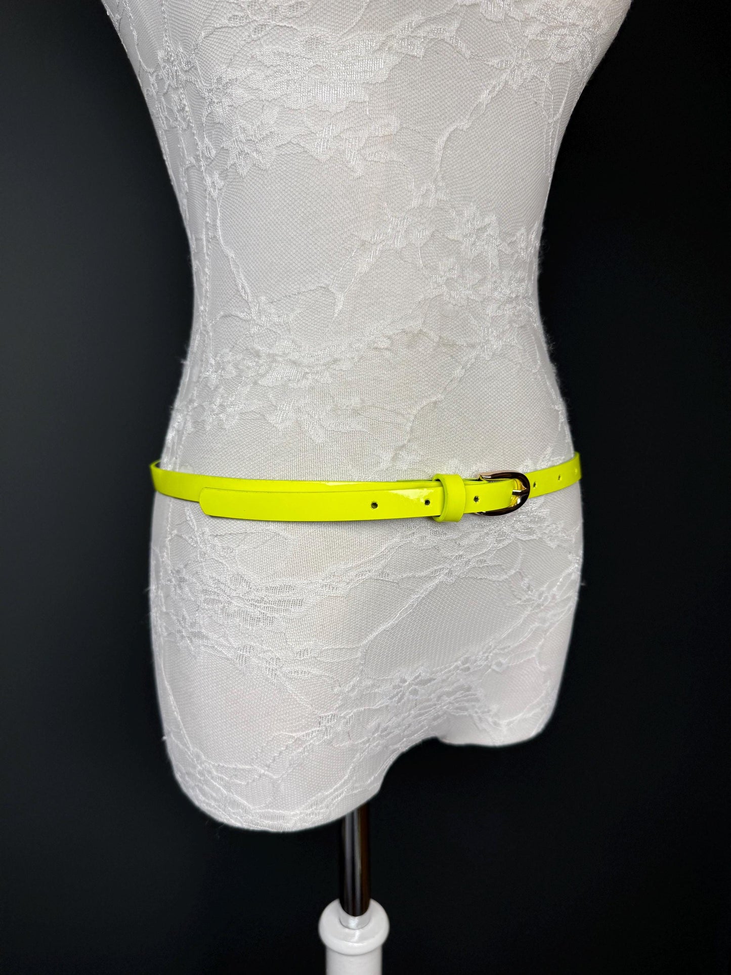 1/2 Wide Neon Yellow Belt Accessory , Adjustable Size 6-14, Fashion Belt, Handmade Belt, High Quality, Neon Colour. Vegan Belt, Festival